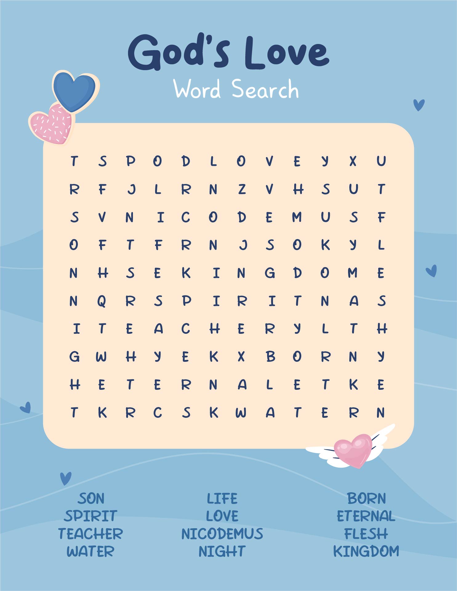 God Love Word Search Printable