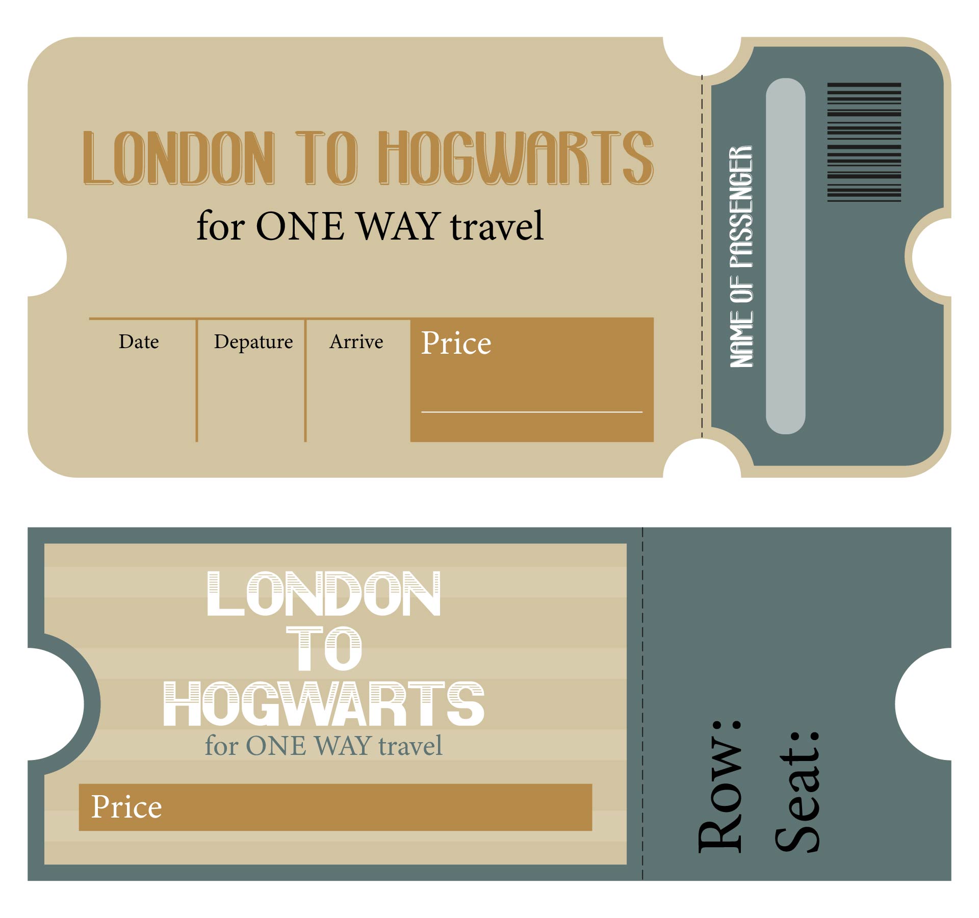 10 Best Printable Train Ticket Harry Potter Printablee