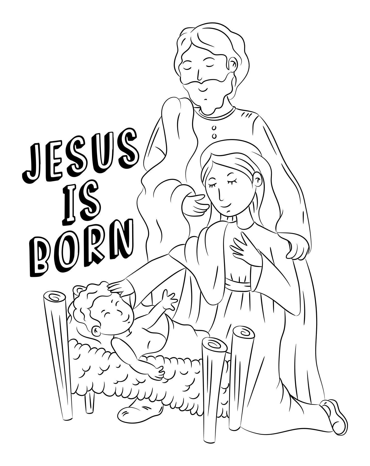 Jesus Christmas Coloring Pages Sheets
