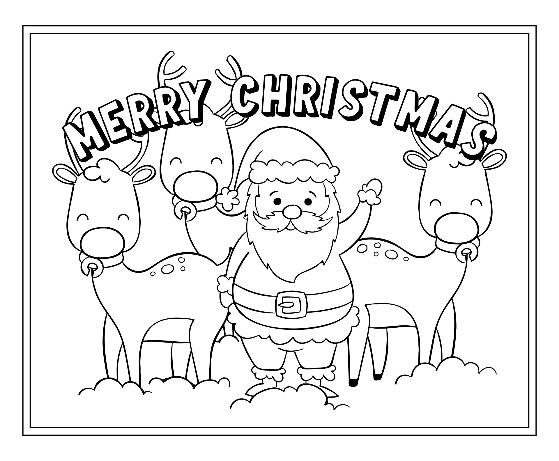 Merry Christmas Cards Coloring Pages