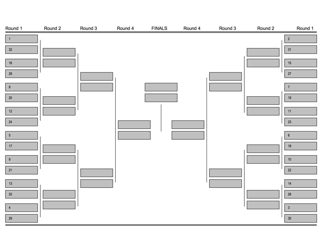 Printable Pool Tournament Bracket