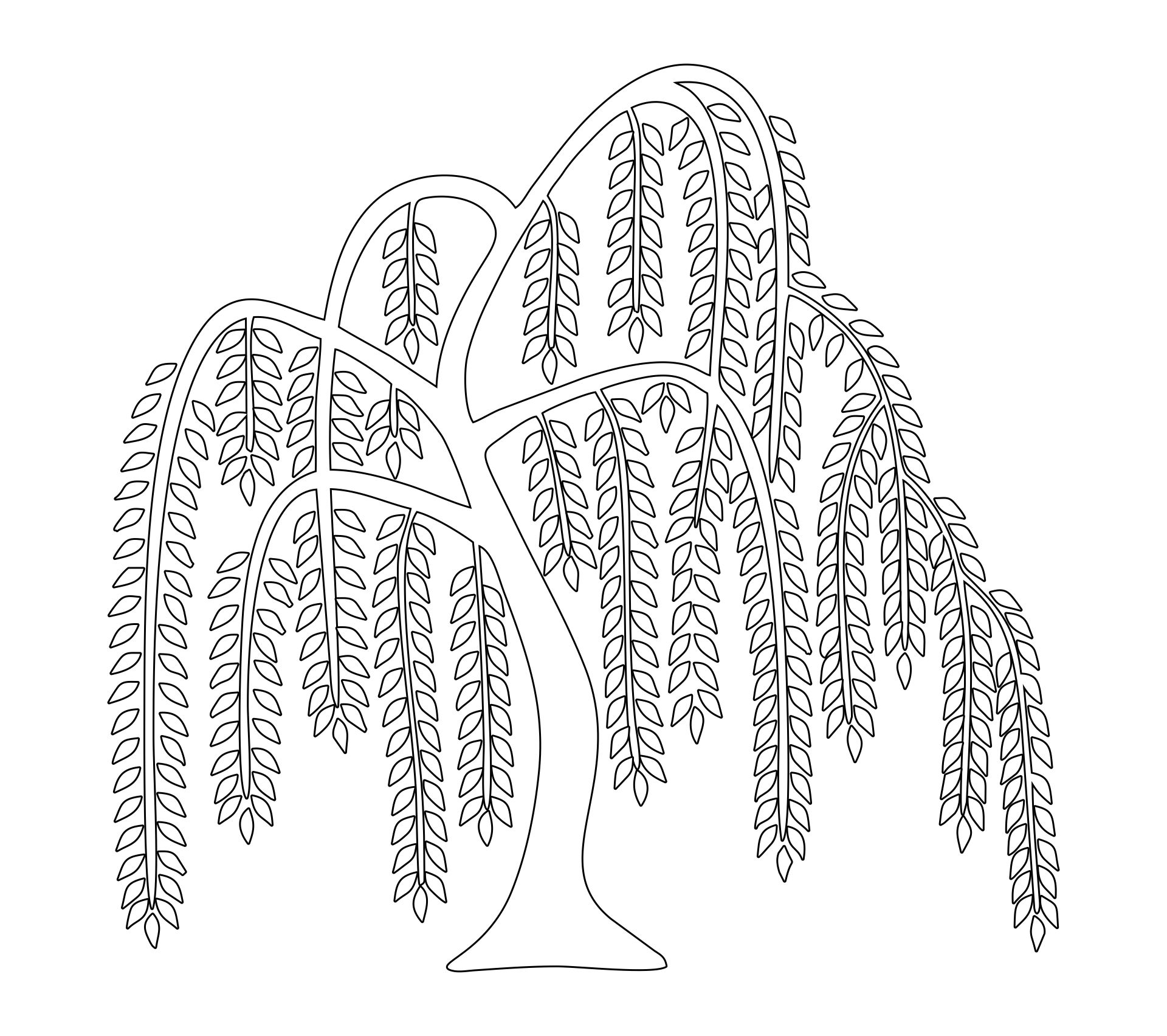 Primitive Willow Tree Embroidery Pattern Free