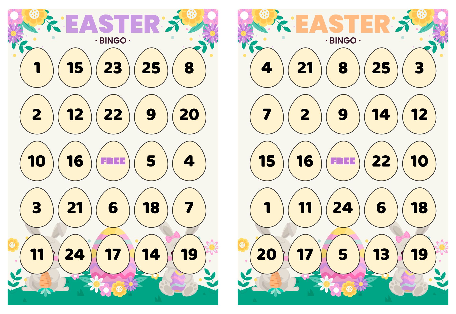 Printable Multiplication Bingo Games