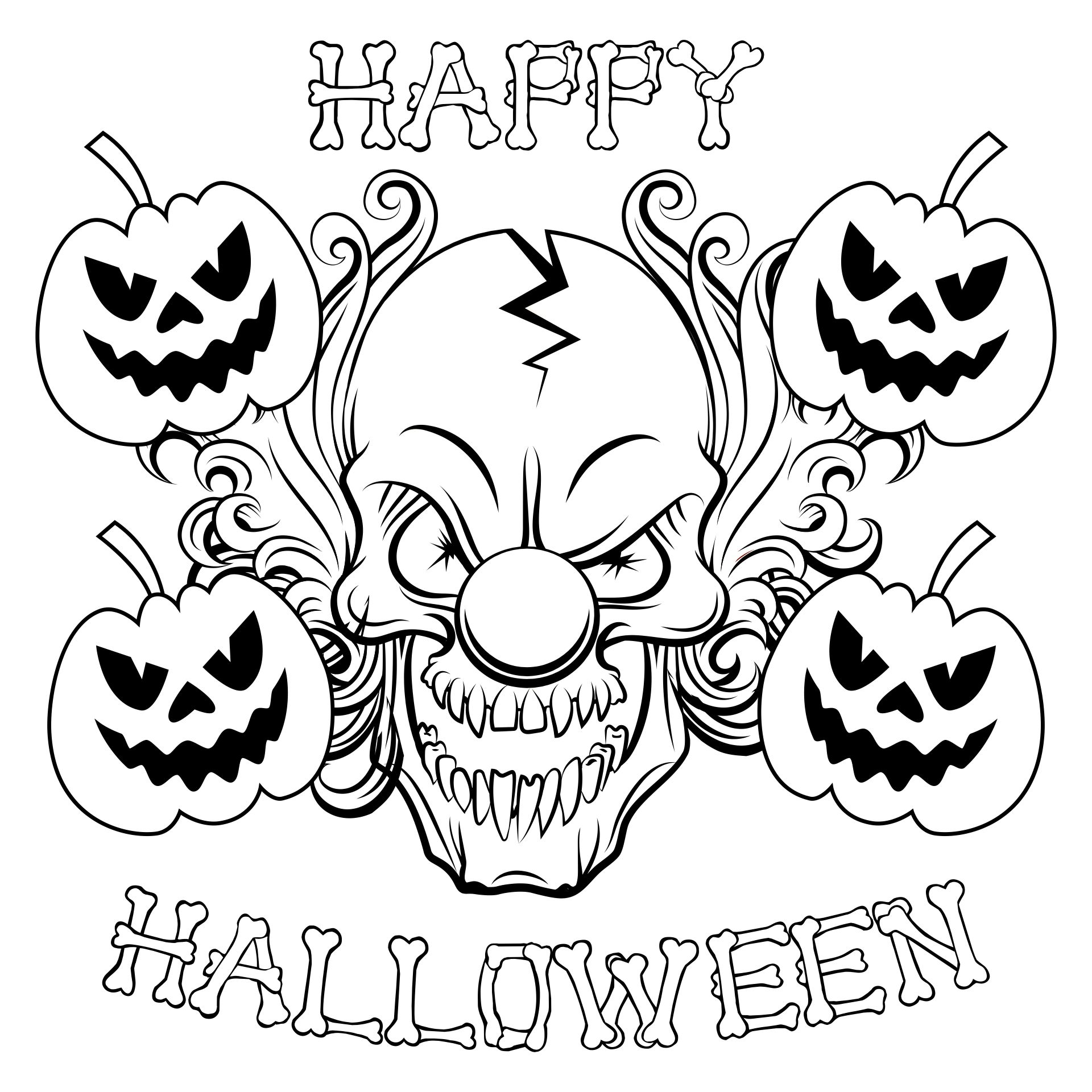 Scary Halloween Coloring Pages Free