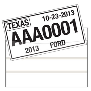 Temporary Paper License Plate Tags