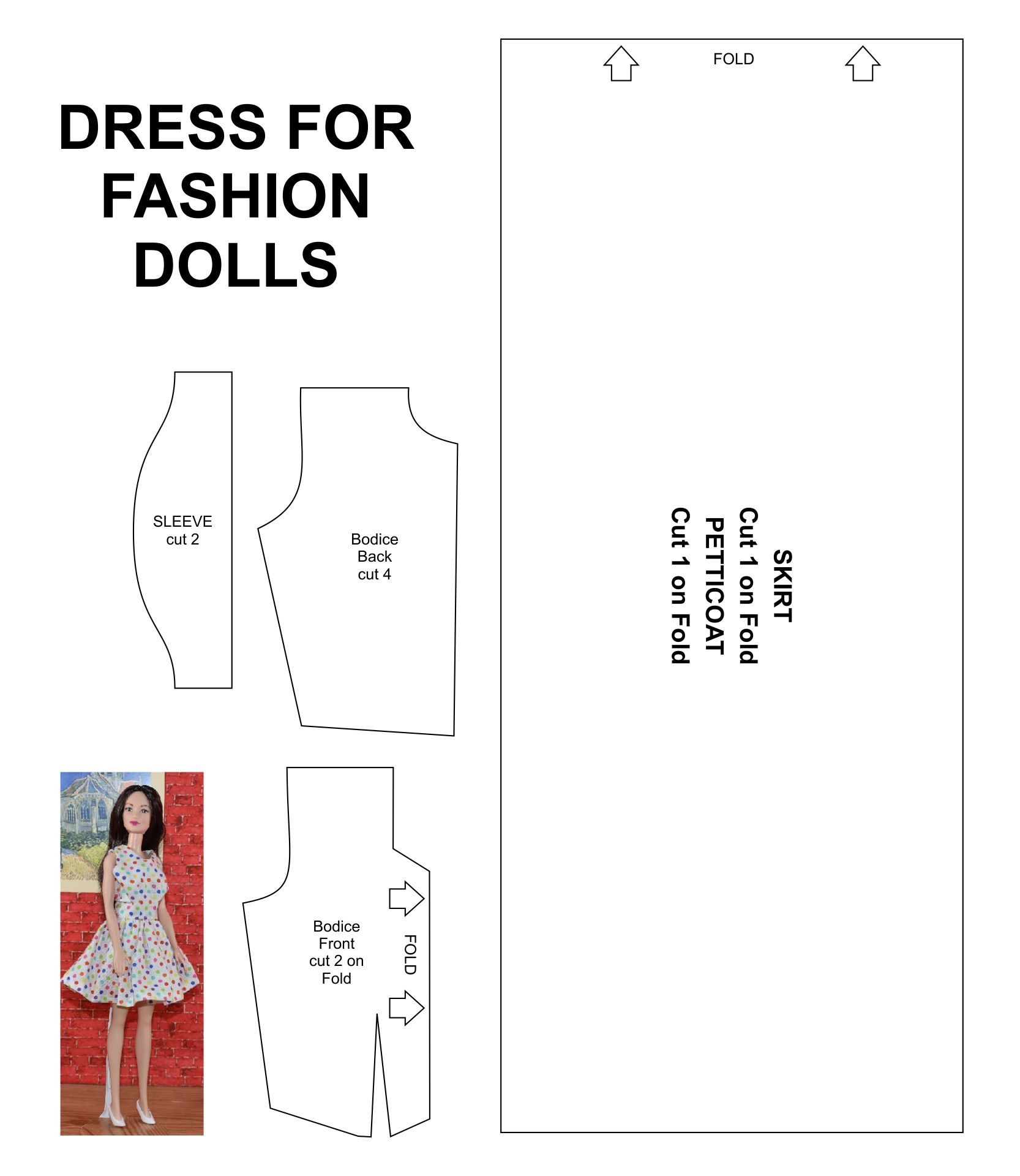 Barbie Doll Dress Pattern
