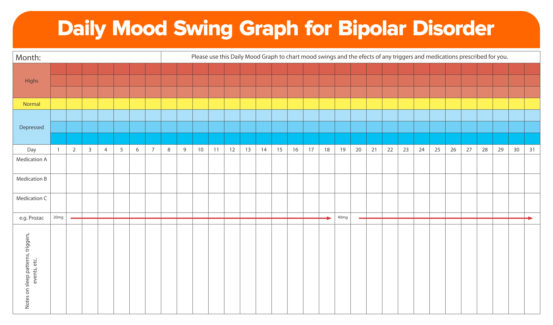 Bipolar Mood Tracker Printable Pdf - Printable Word Searches