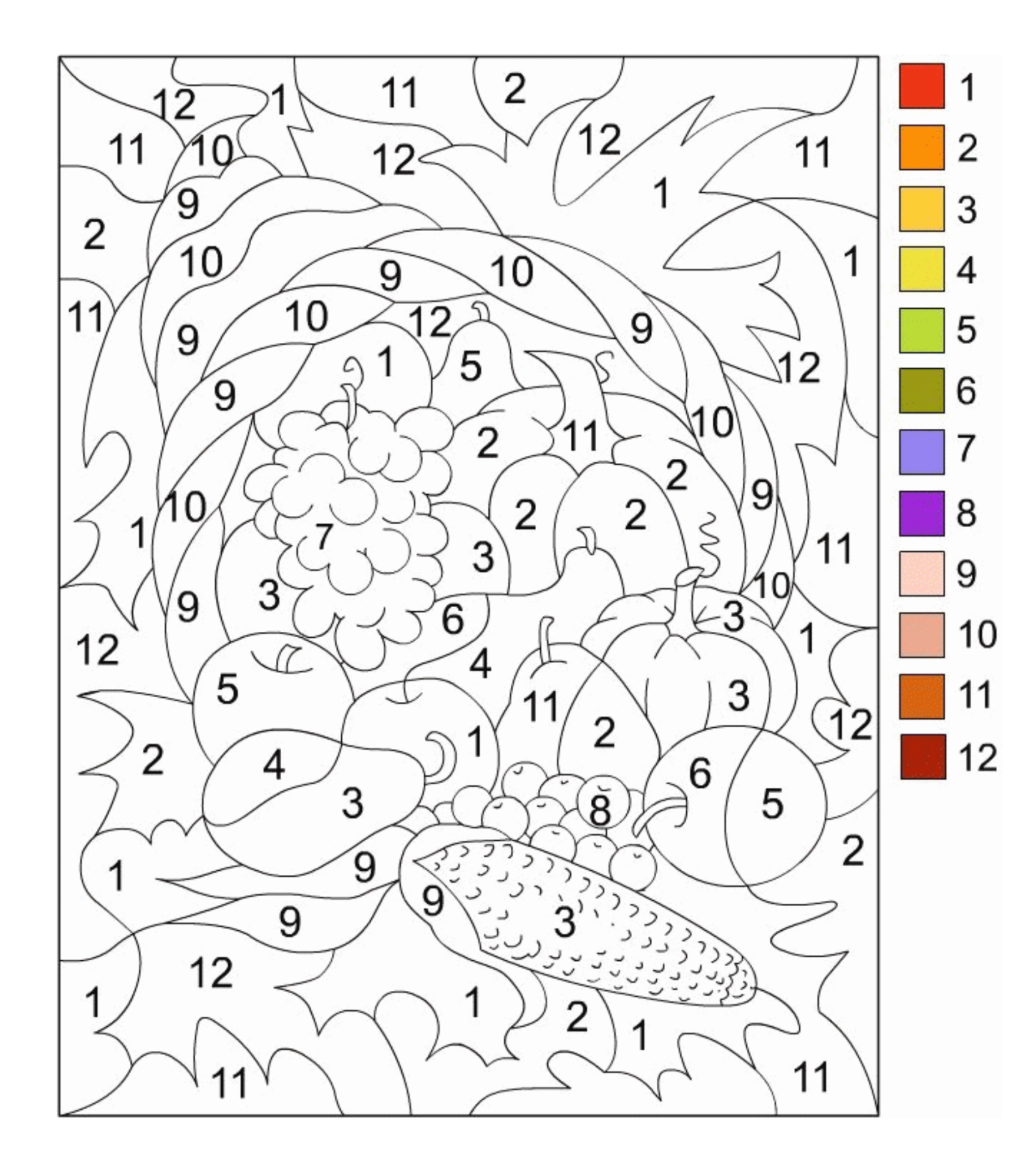 10 Best Complex Color By Number Printables - printablee.com