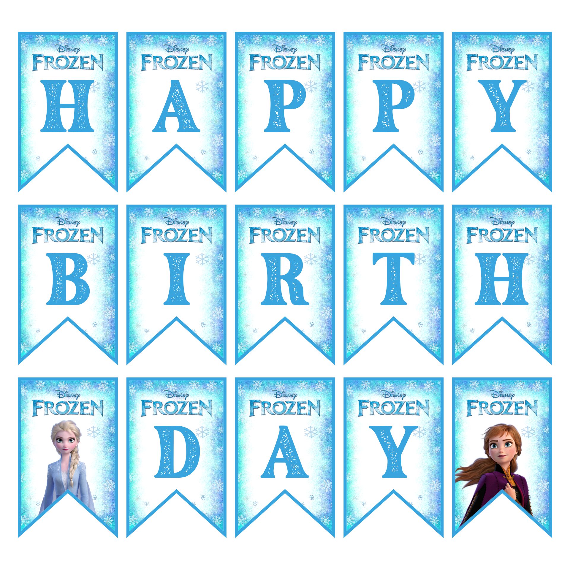 Disney Frozen Happy Birthday Banner