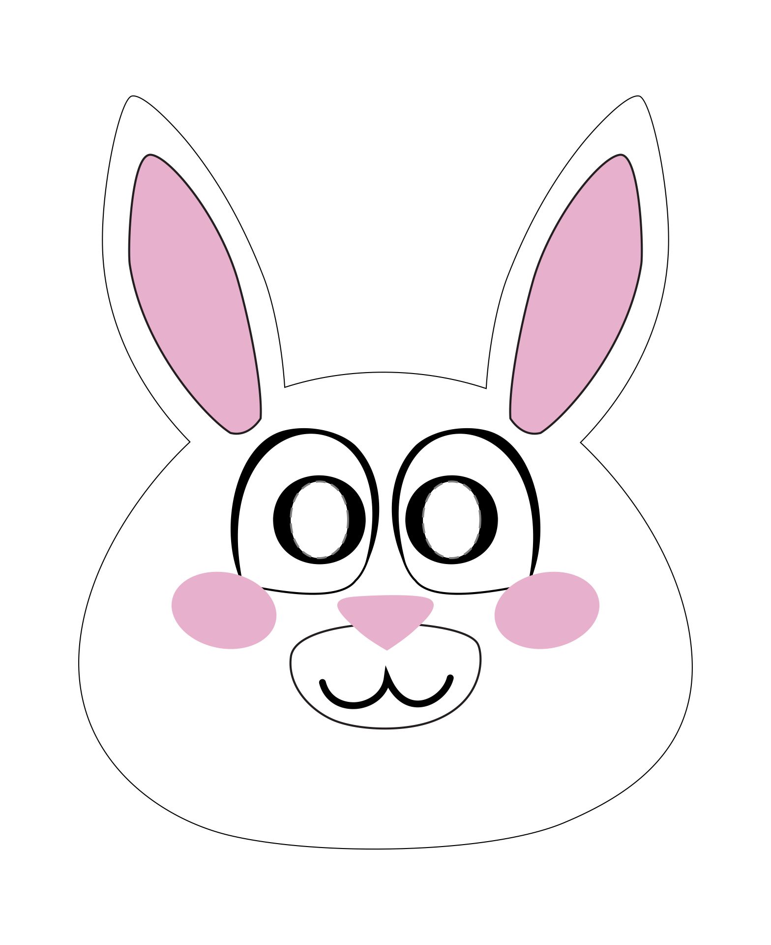Paper Plate Easter Bunny Mask Printable