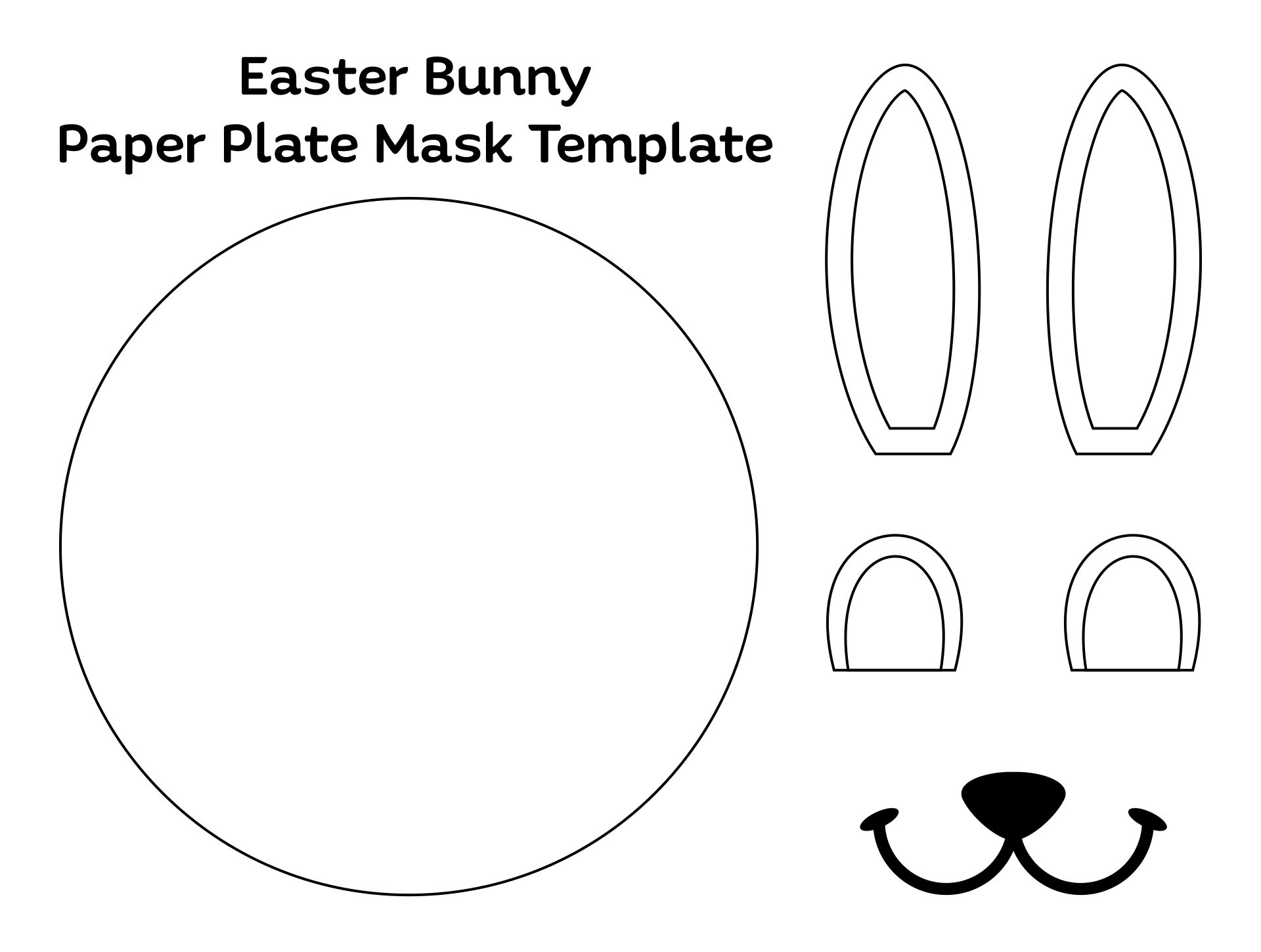 Easter Bunny Paper Plate Mask Template