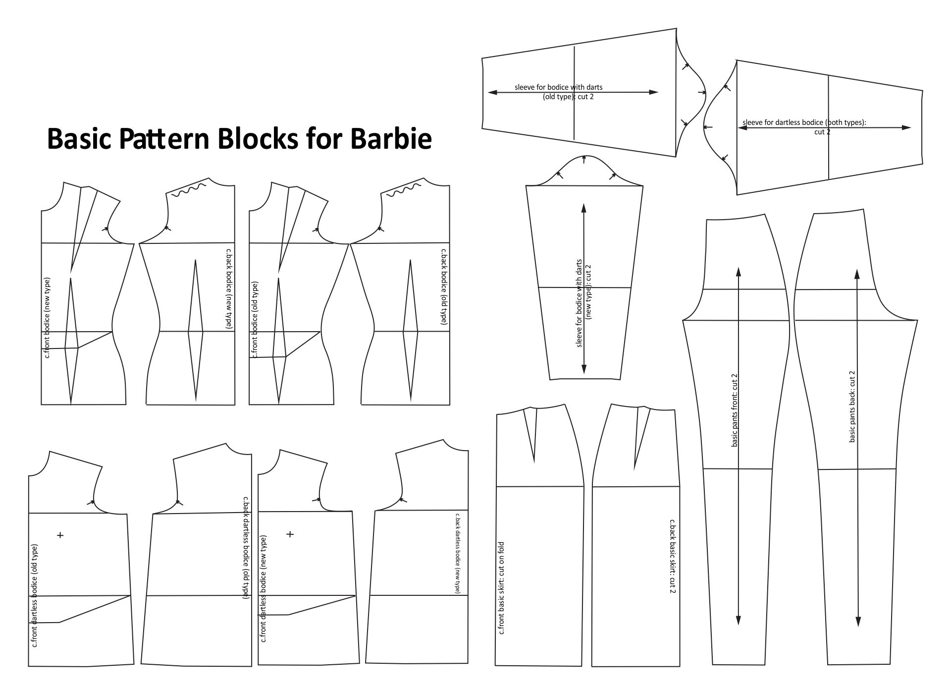 Printable Barbie Sewing Patterns