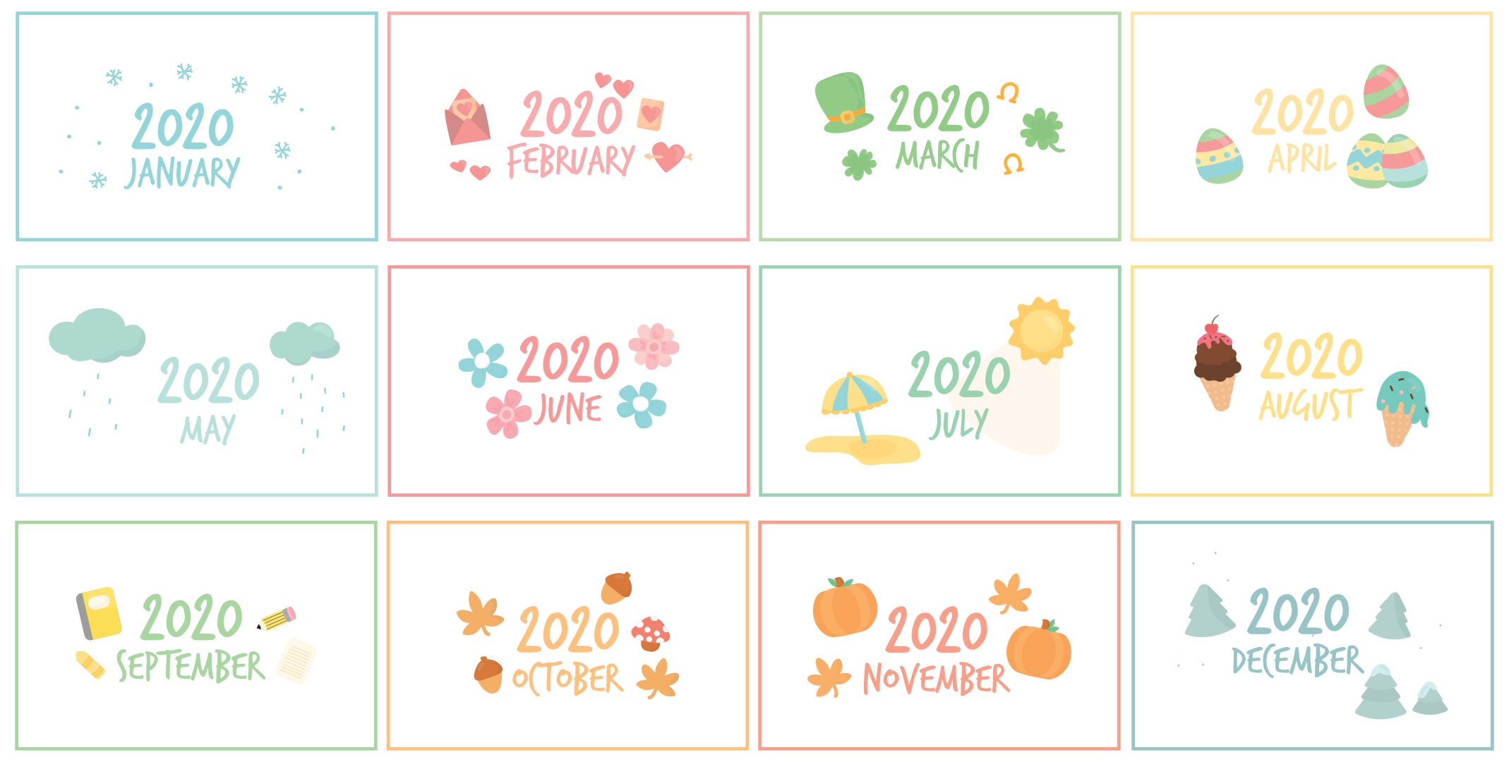 Printable Calendar Month Labels