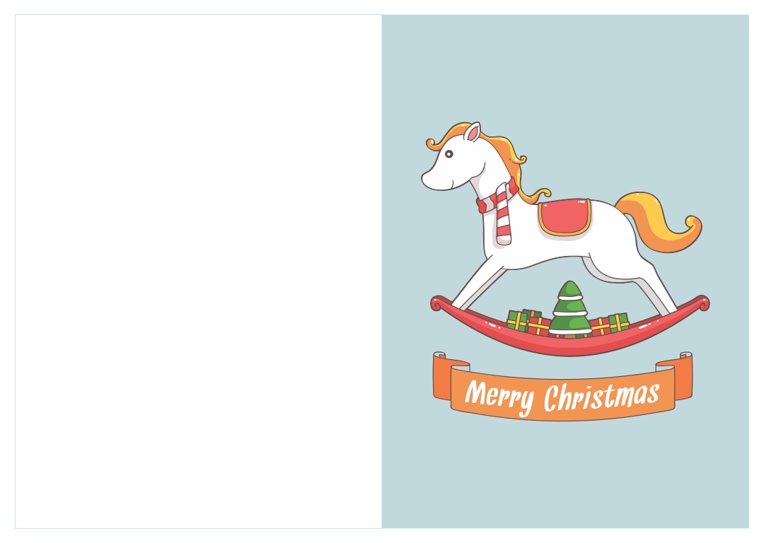 Printable Christmas Card Horse