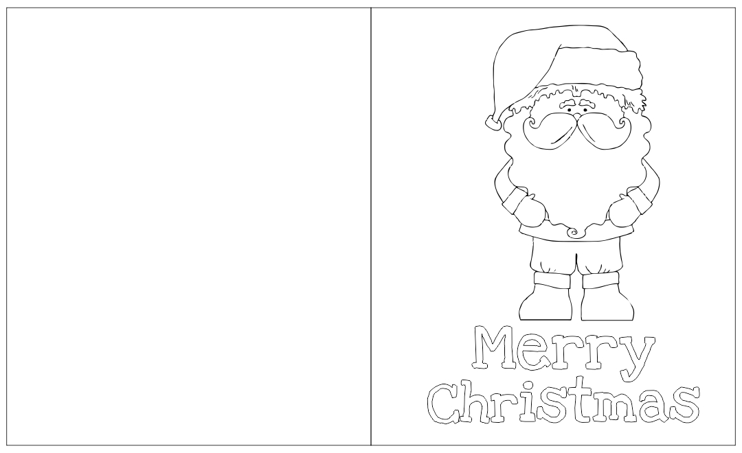 Printable Foldable Coloring Christmas Cards