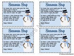 Printable Snowman Soup Poem