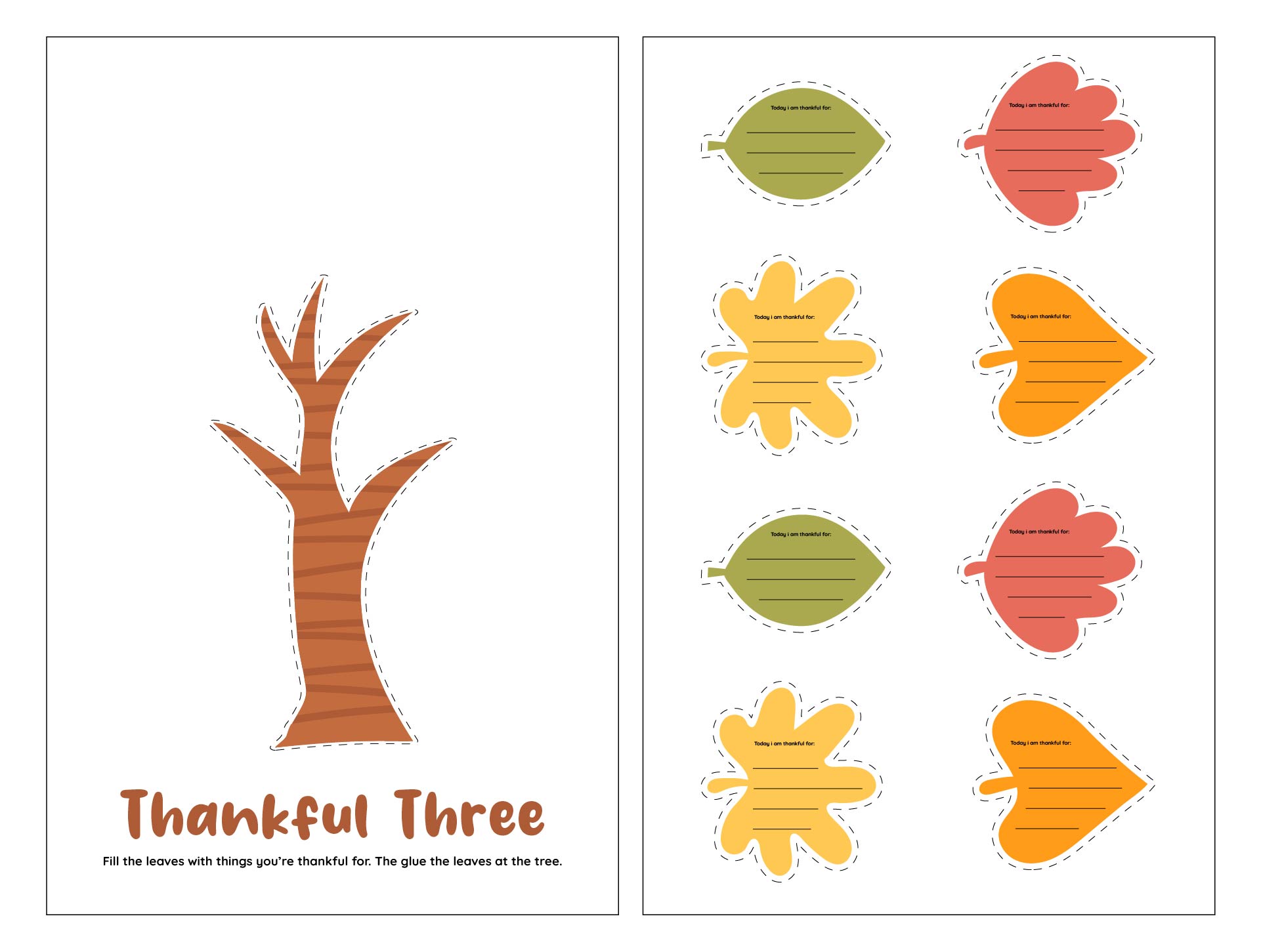 Printable Thanksgiving Thankful Tree