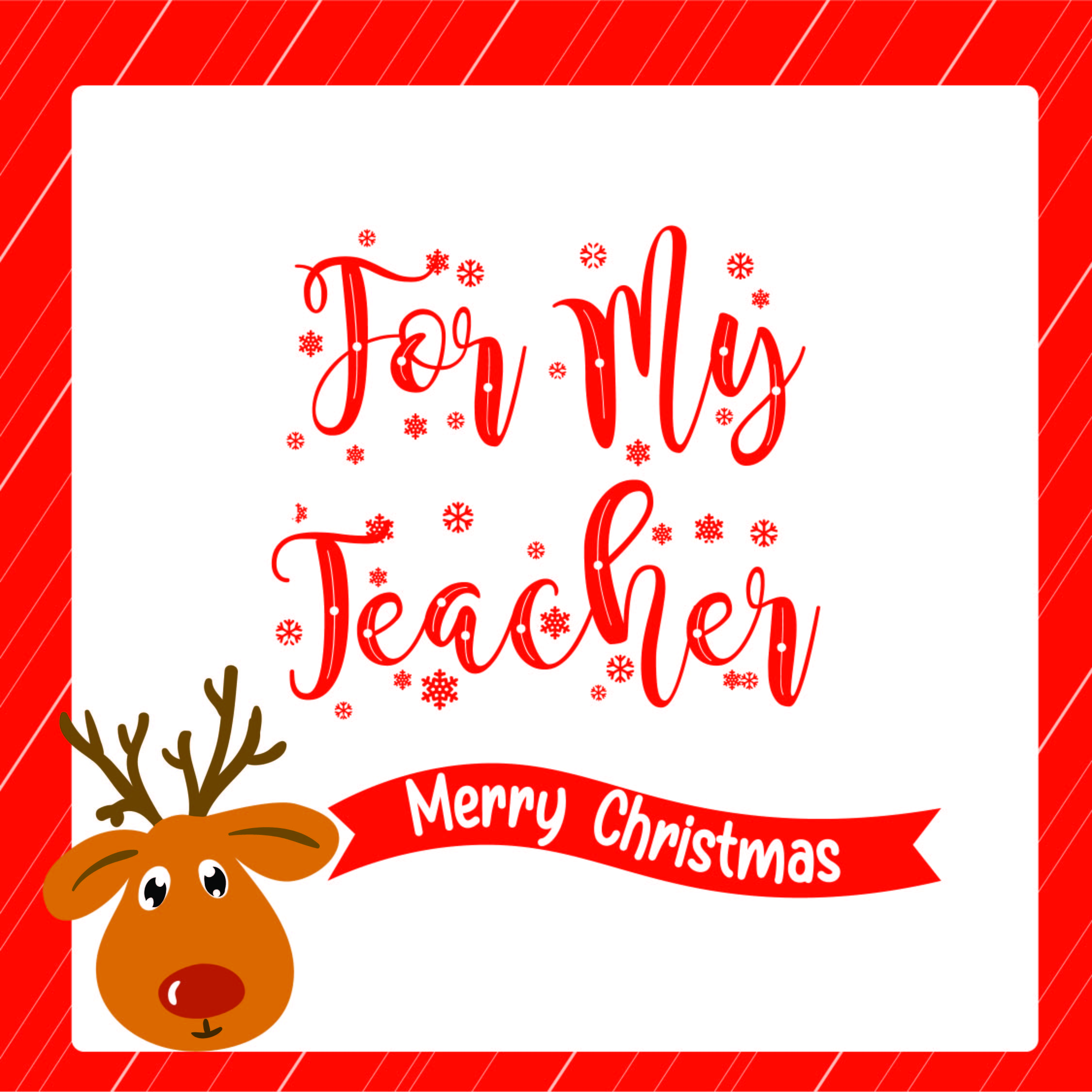 Christmas Coloring Printable for Teacher Card