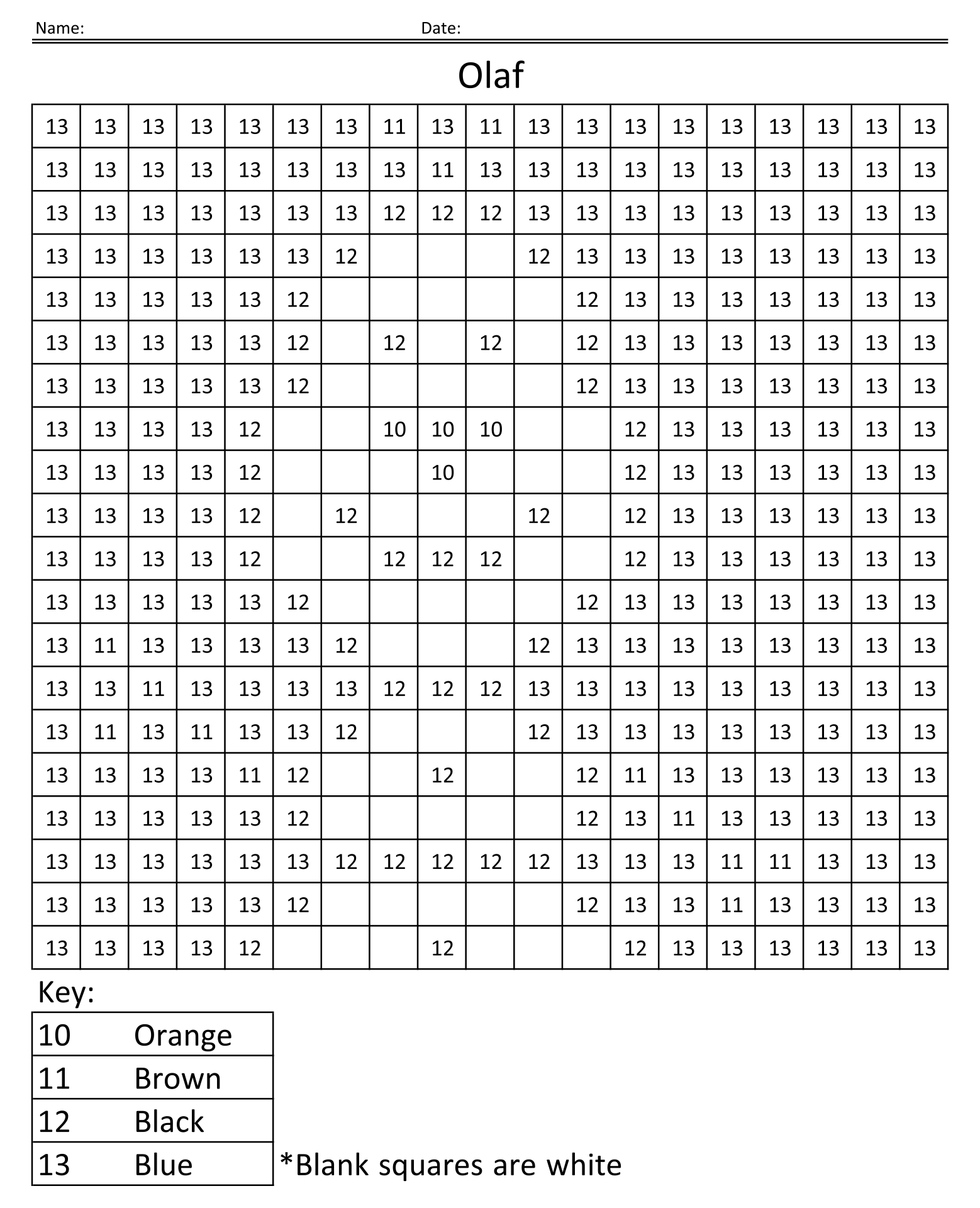 Complex Color by Number Printables