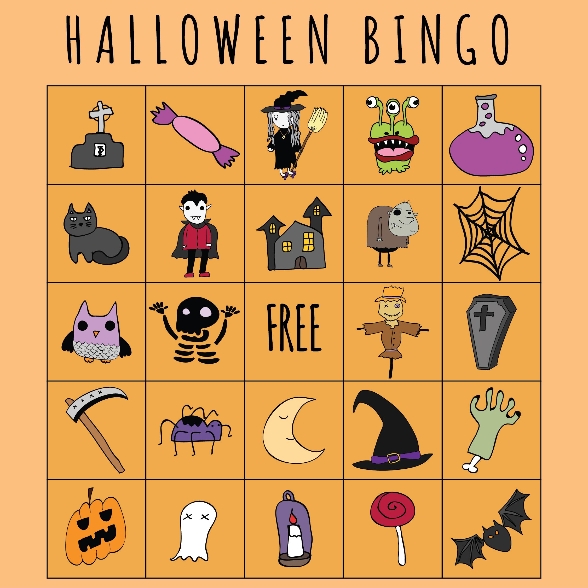 15 Best Printable Halloween Bingo Game for Free at Printablee.com