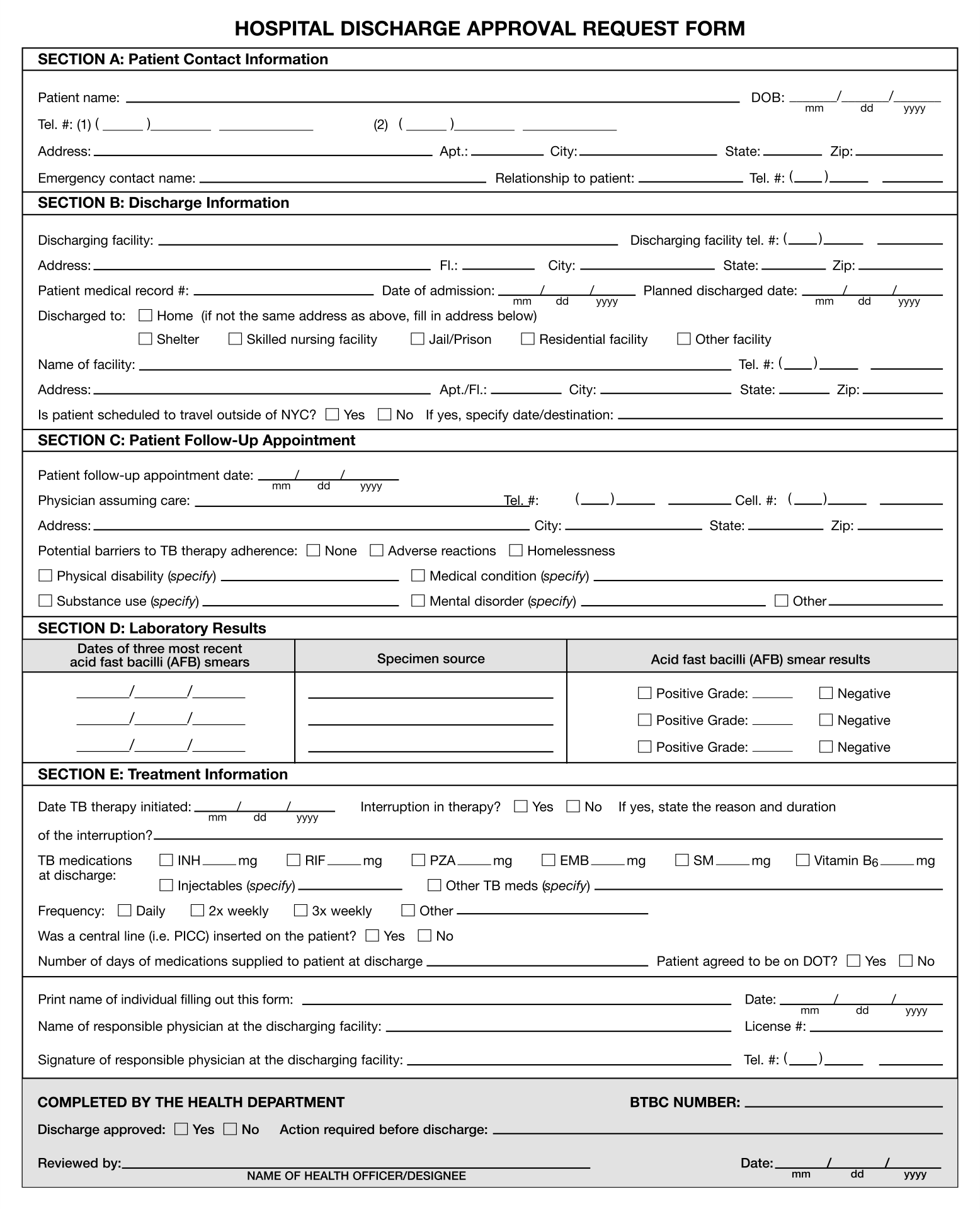 Free Hospital Discharge Form Template Printable Templates - Vrogue