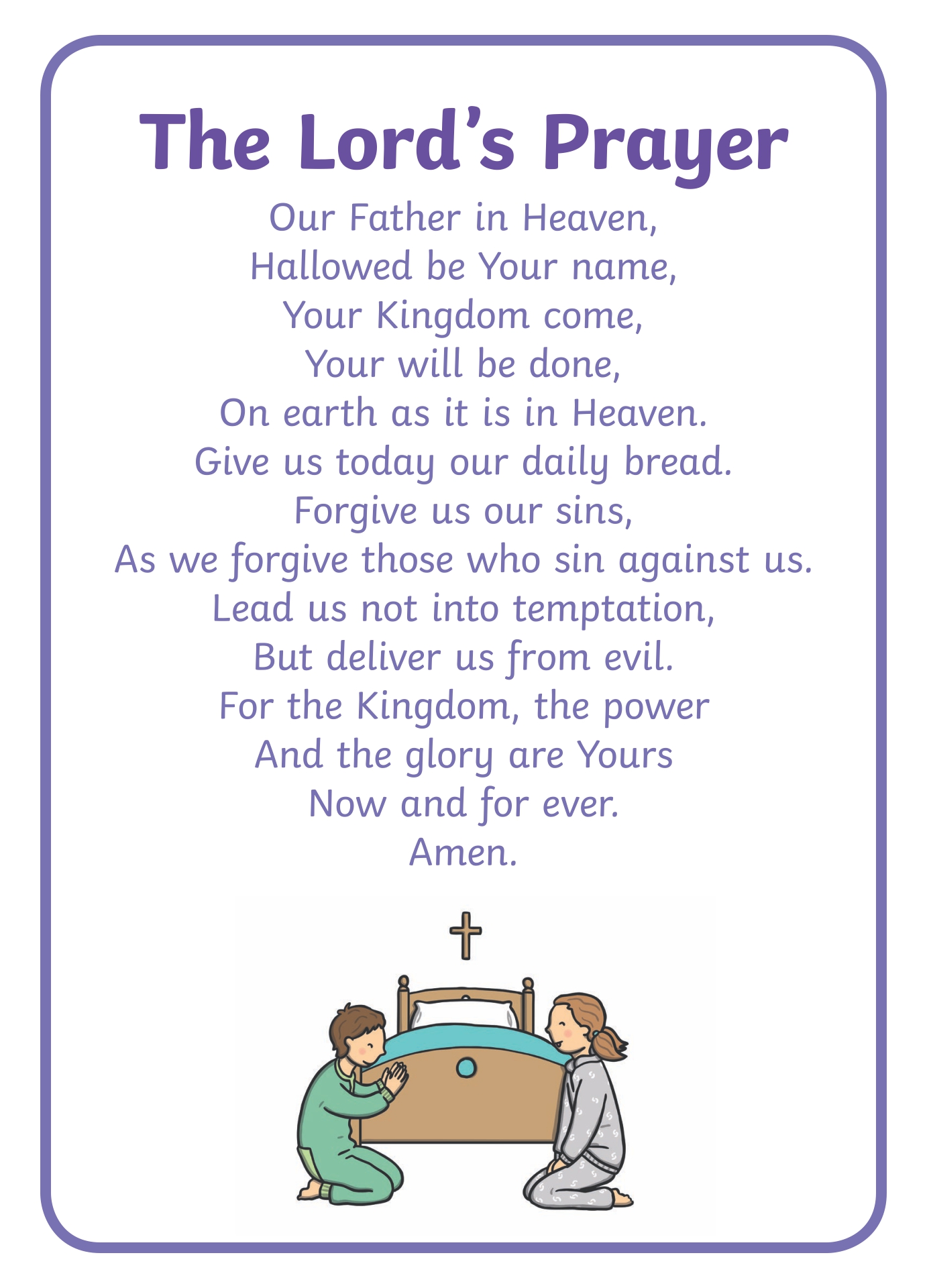 Lord S Prayer to Print Printable