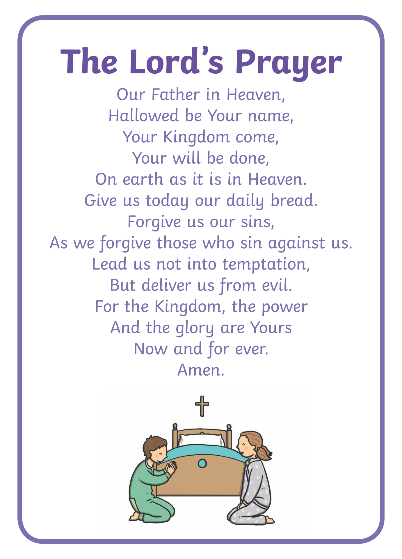 Free Printable The Lords Prayer Printable Pdf