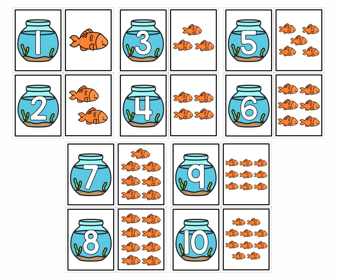 Matching Number Quantity Cards