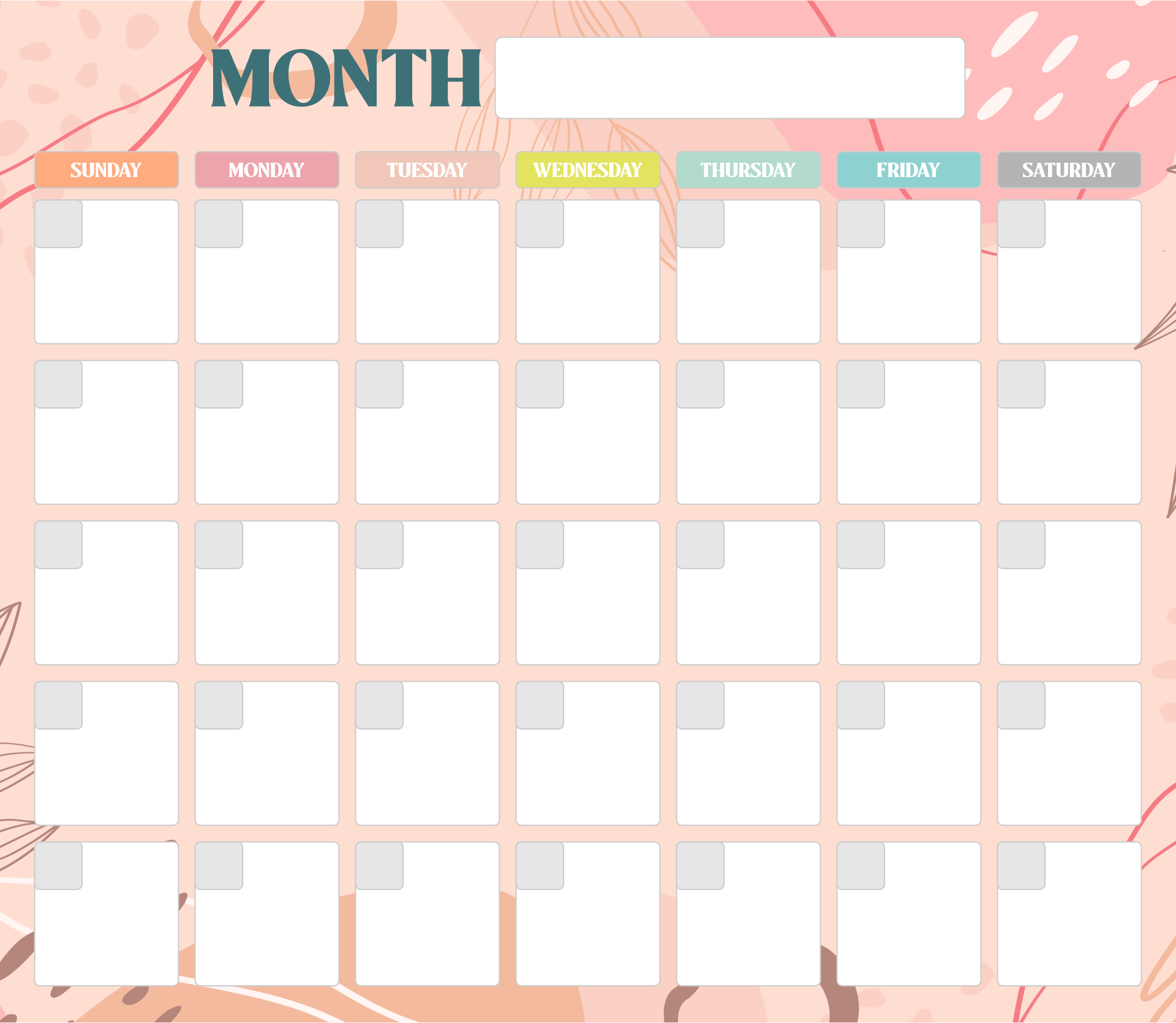 Monthly Printable Calendar Months