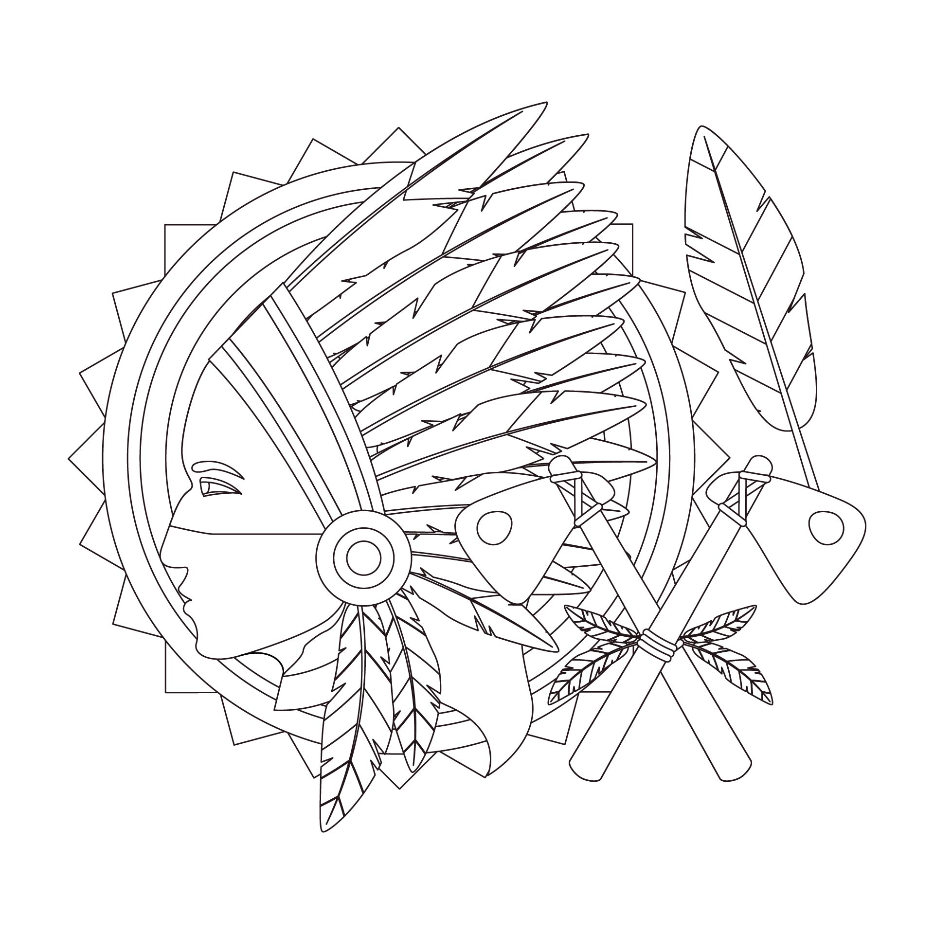 Native American Printable Coloring Pages Adult