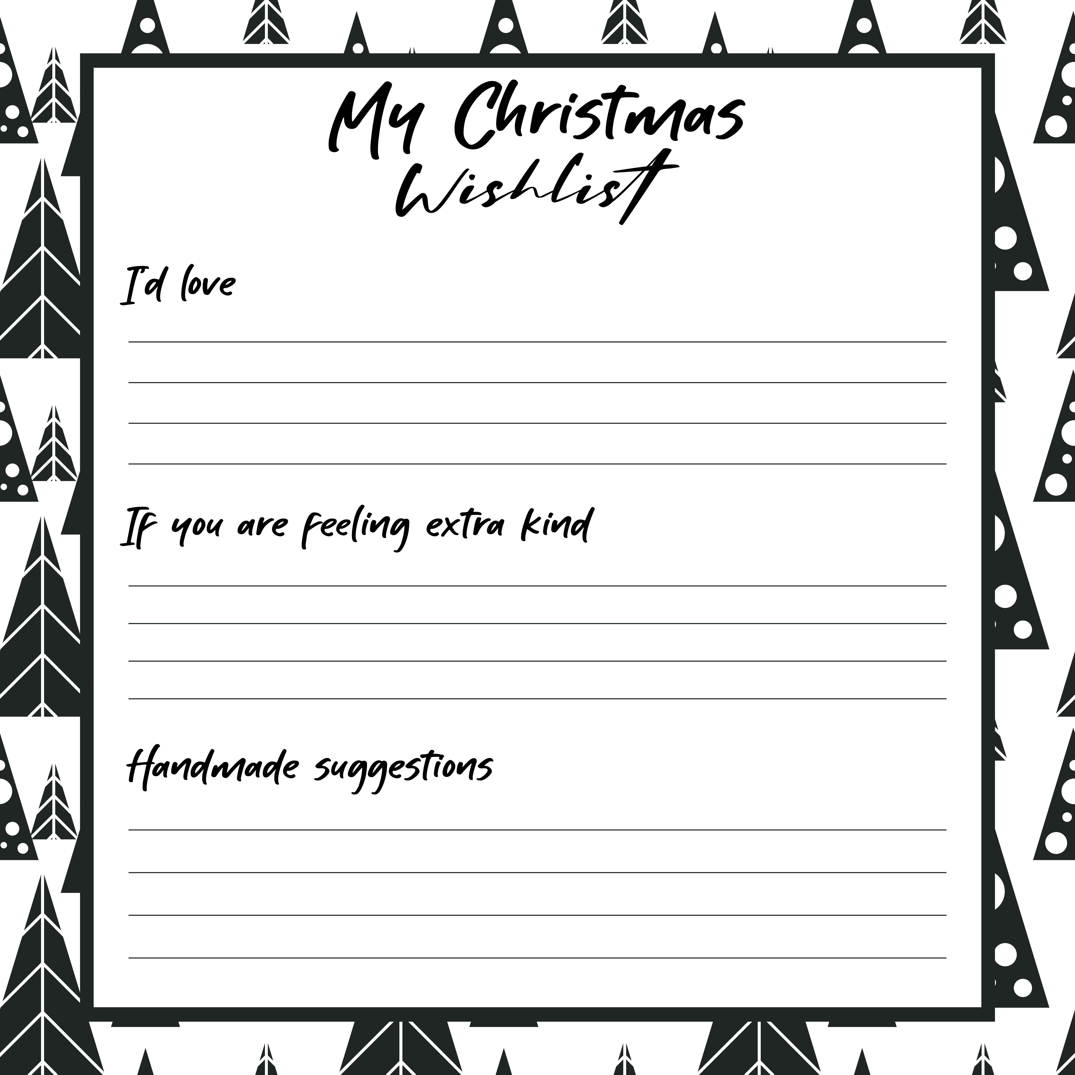 Printable Christmas Gift Wish List