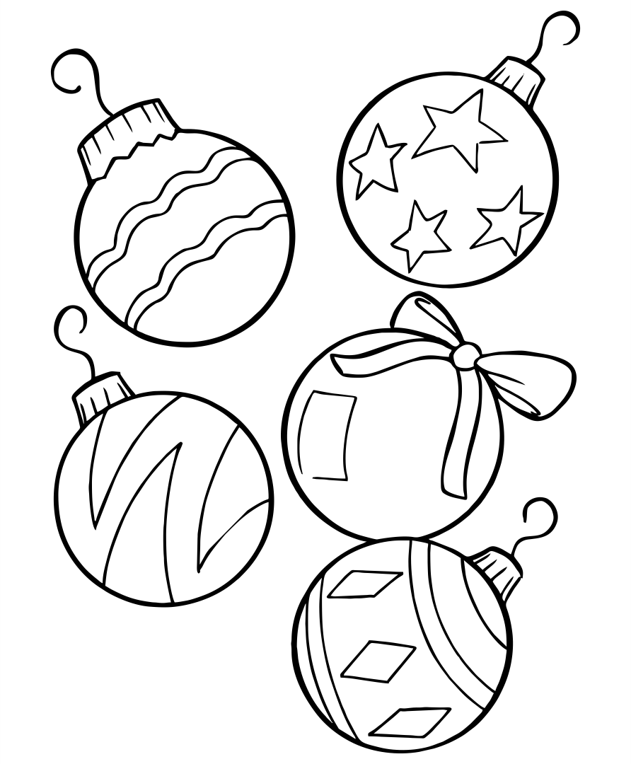 Printable Coloring Pages Christmas Ornaments