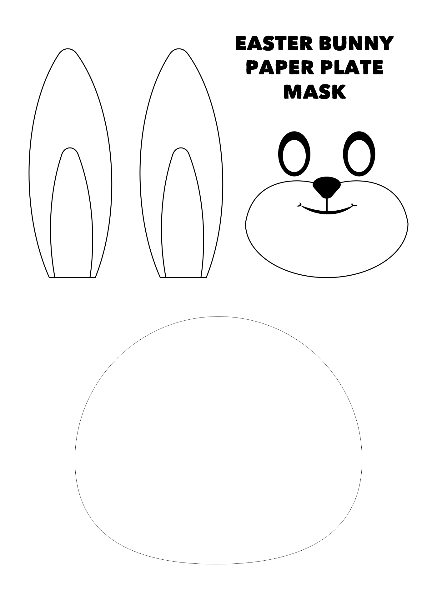 Printable Easter Bunny Paper Plate Mask