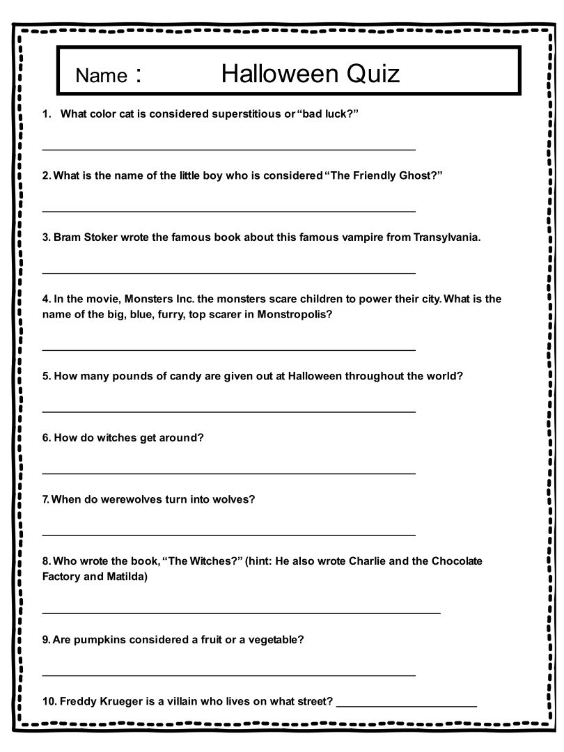 Halloween Candy Trivia Questions - 15 Free PDF Printables | Printablee