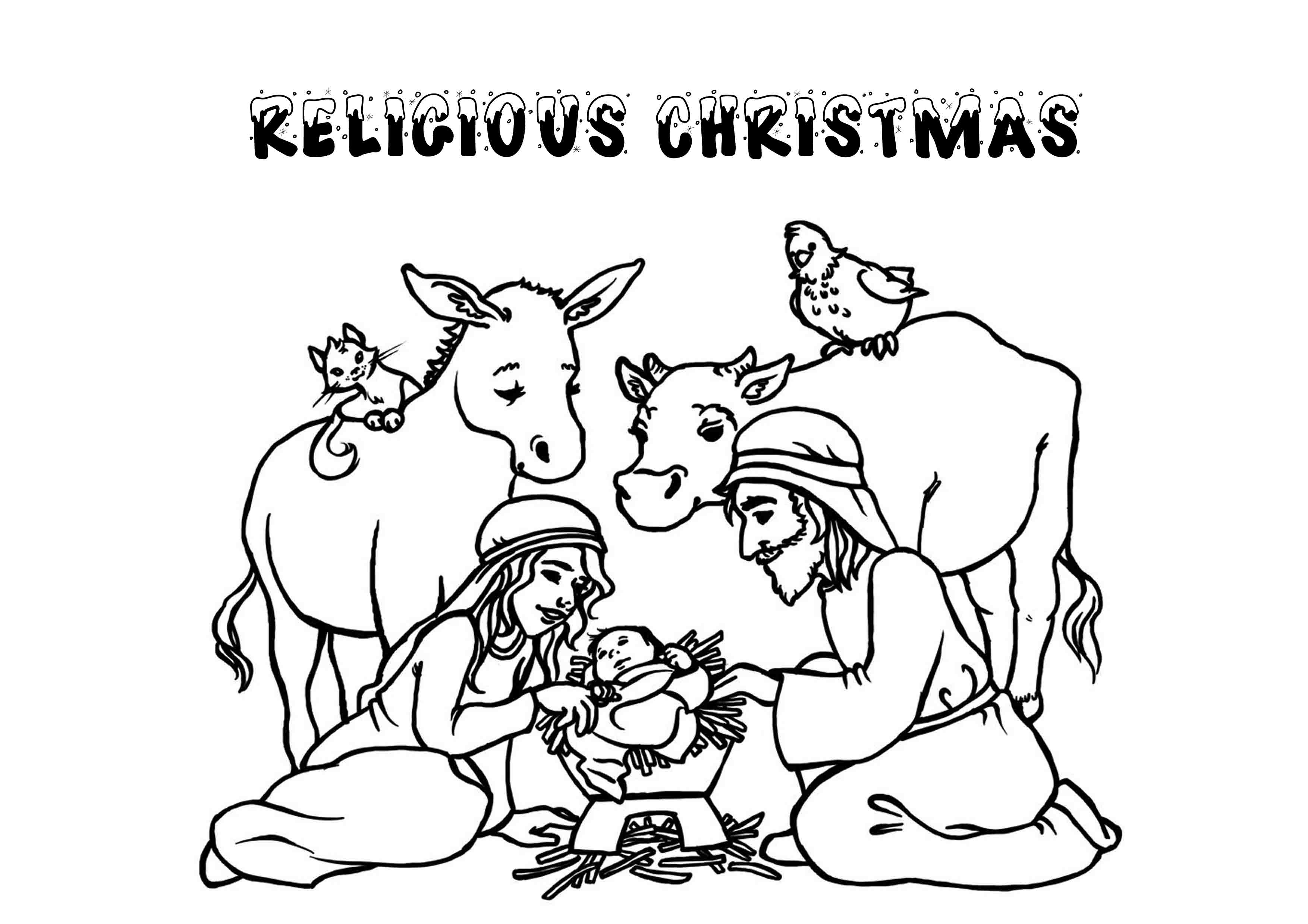 Religious Christmas Coloring Pages Printable