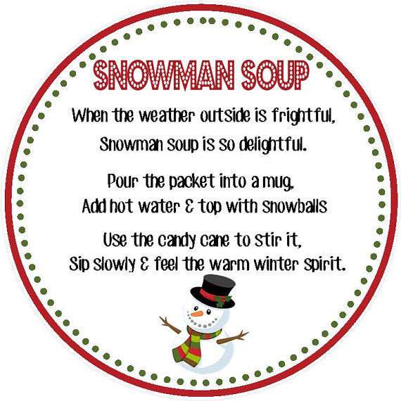 Snowman Soup Printable Tags