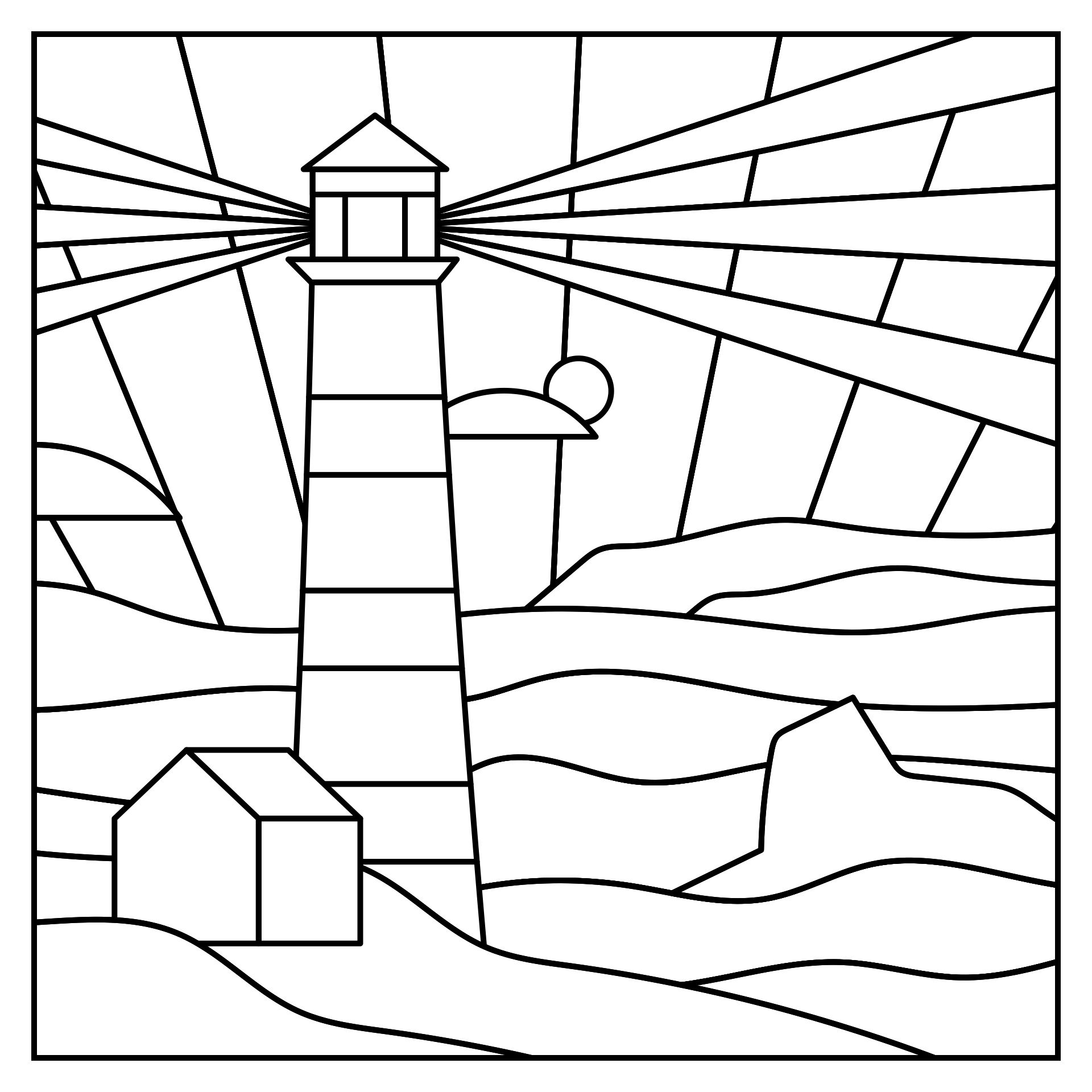 Summer Coloring Page Lighthouse