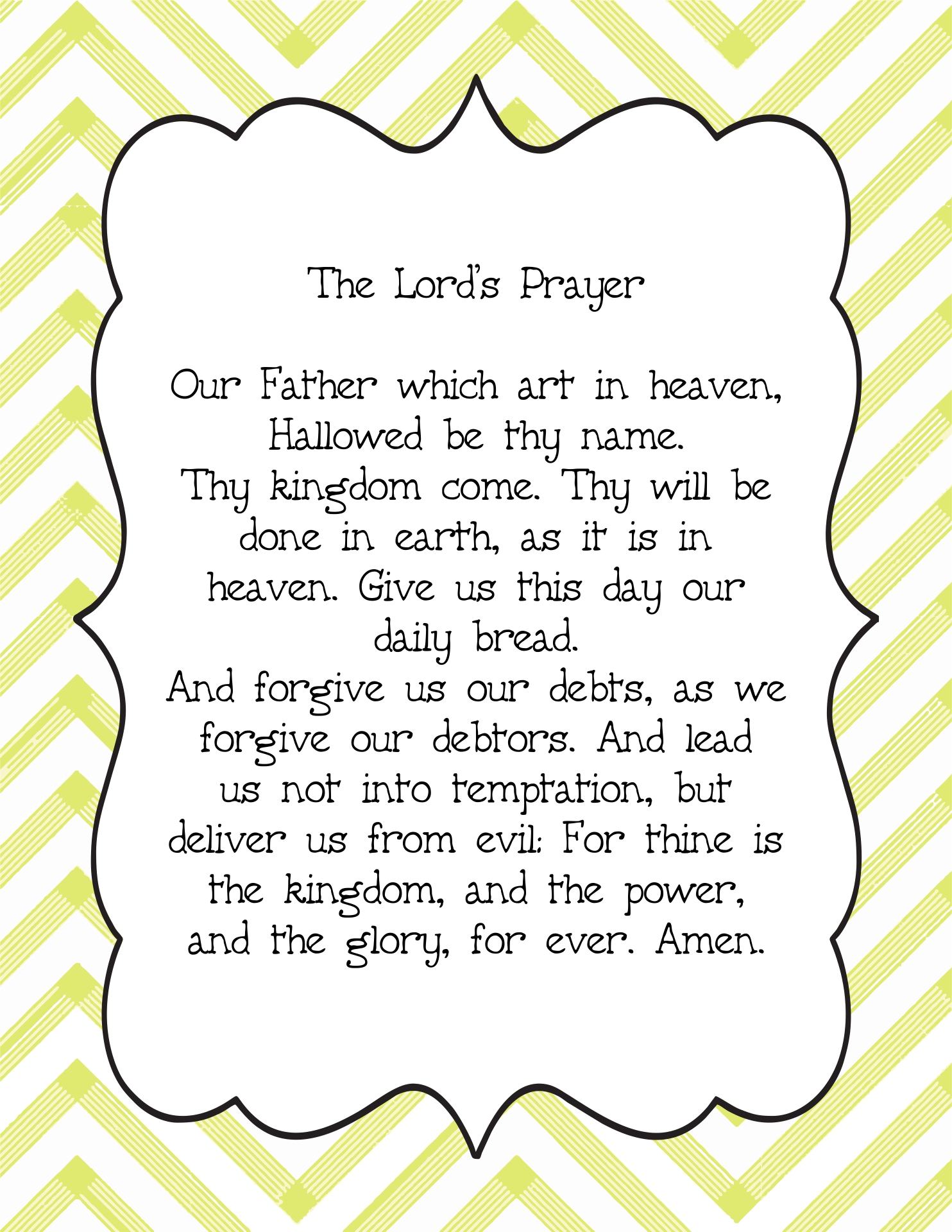 Printable The Lord s Prayer