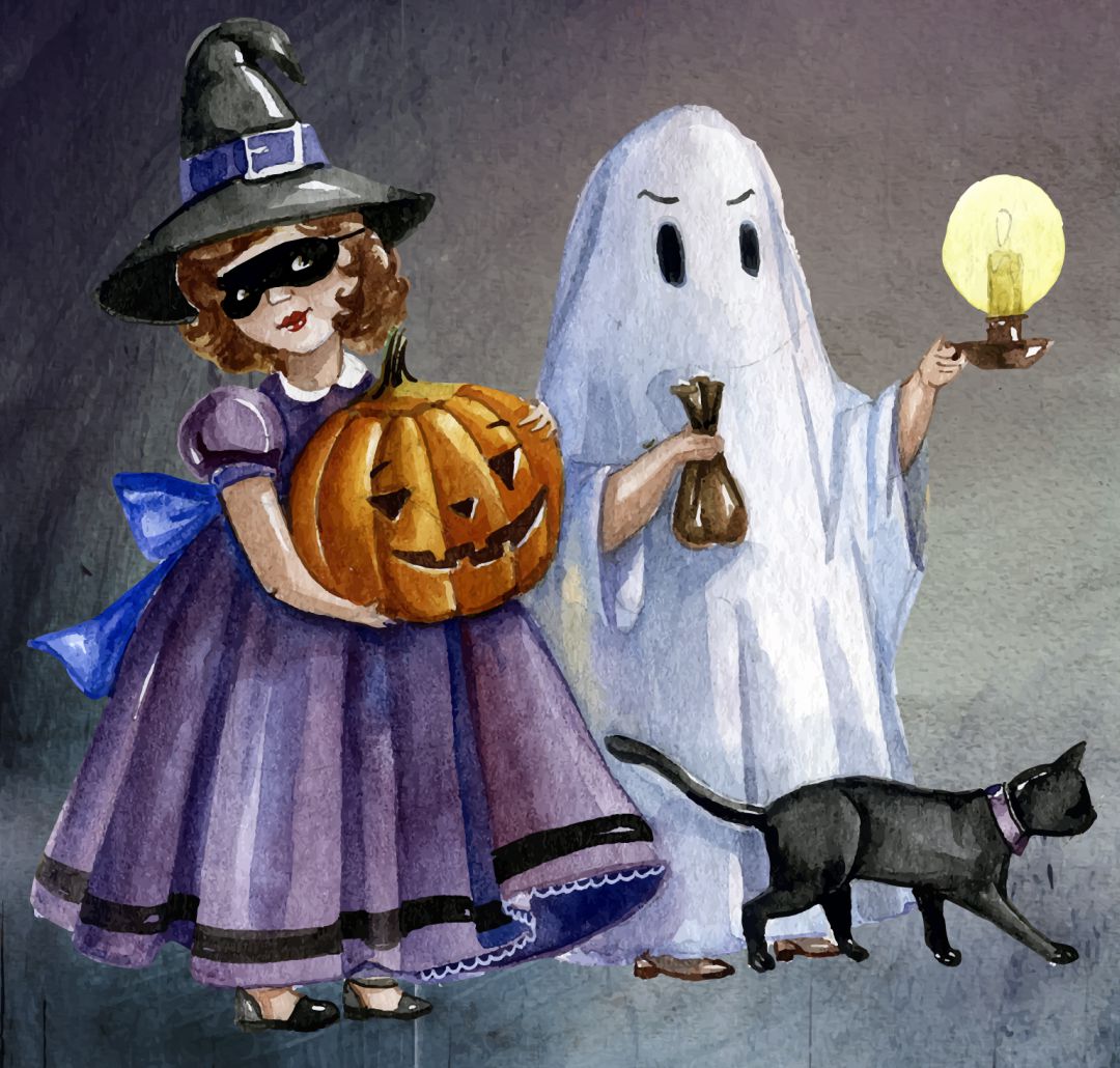 Vintage Halloween Witch Print