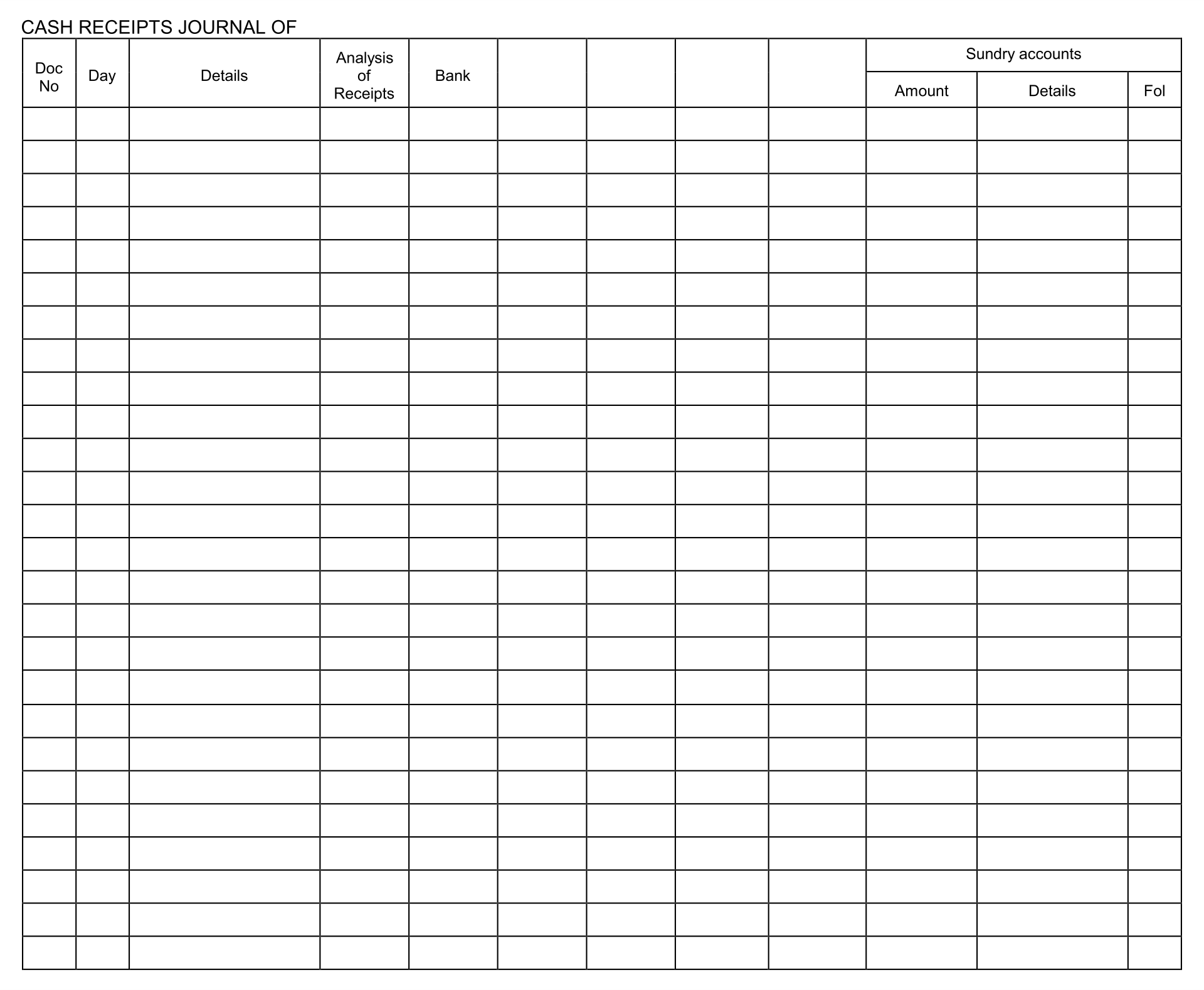 Blank 10 Column Accounting Worksheet