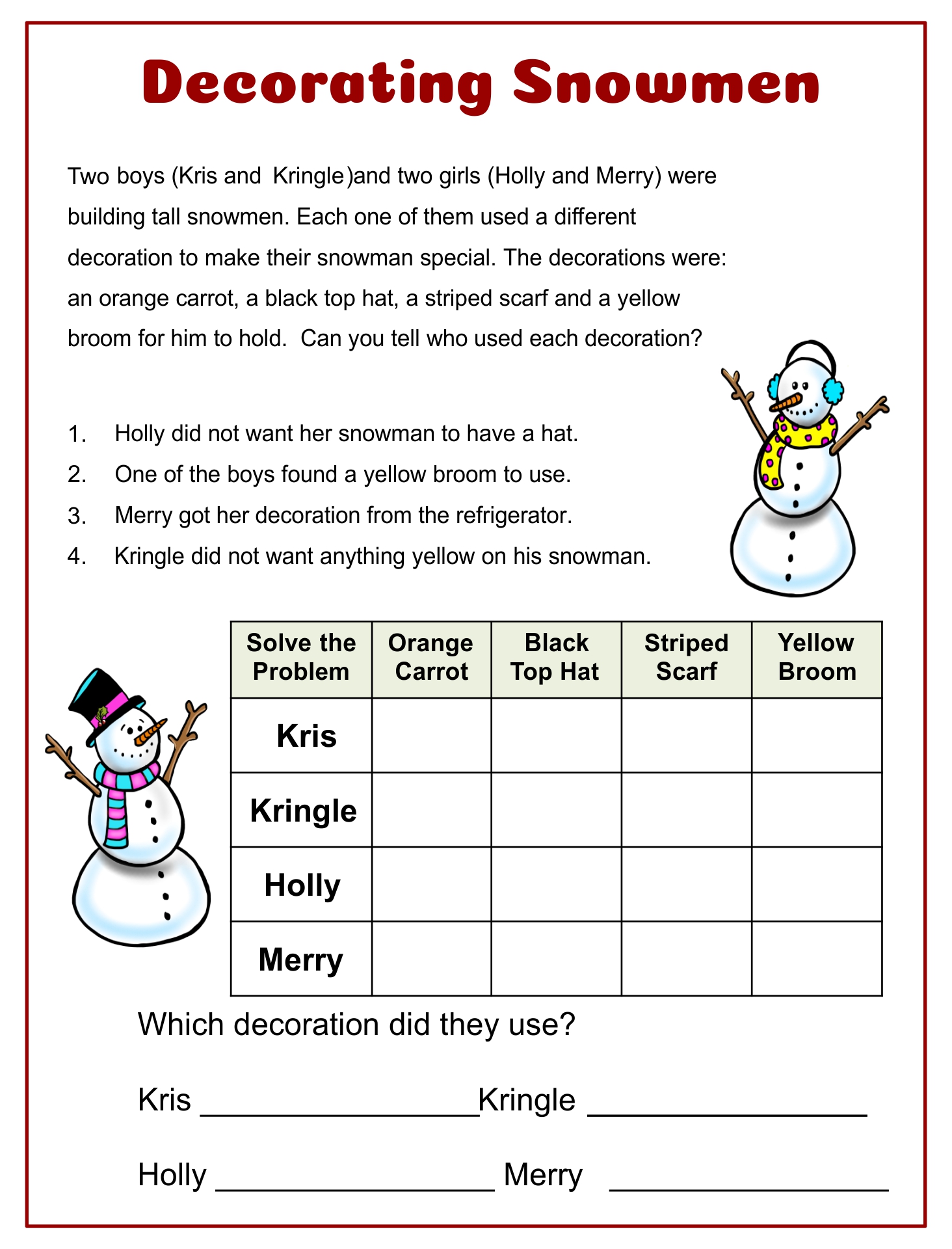 Christmas Brain Teasers and Puzzles