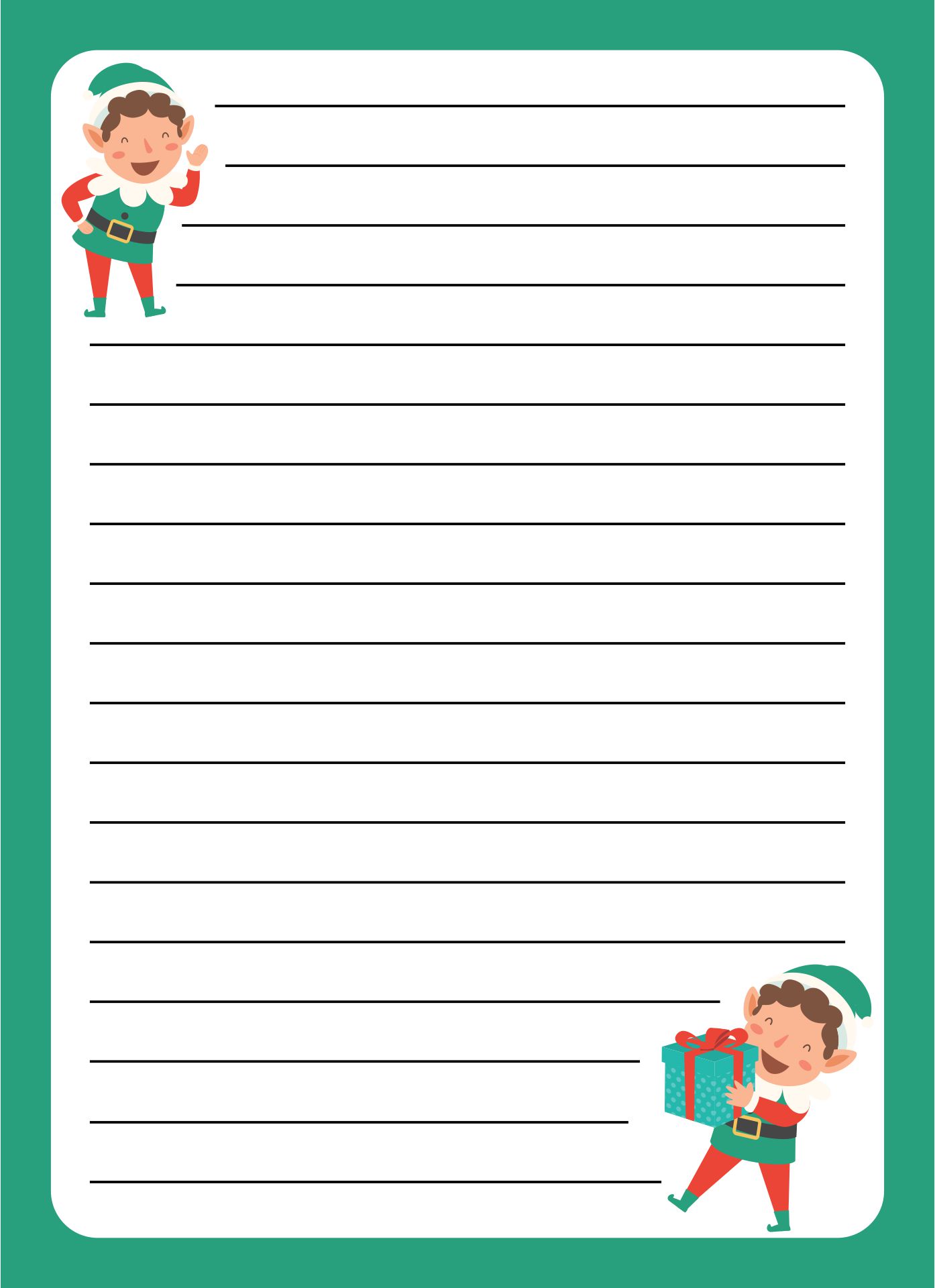 Christmas Elf Writing Paper 15 Free PDF Printables Printablee
