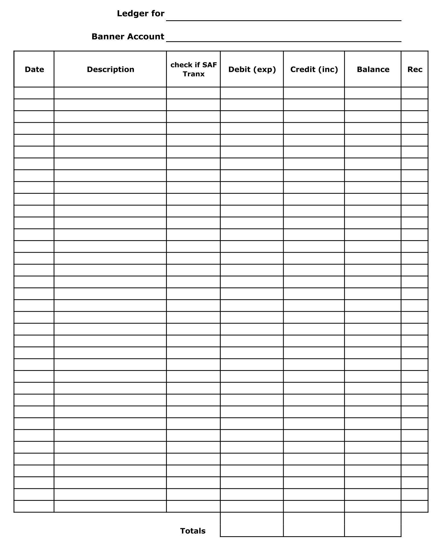 Free Printable Bookkeeping Worksheets