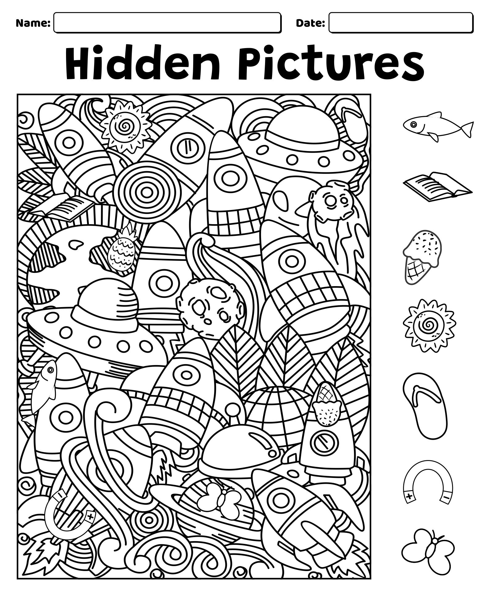 Printable Hidden Picture Pages