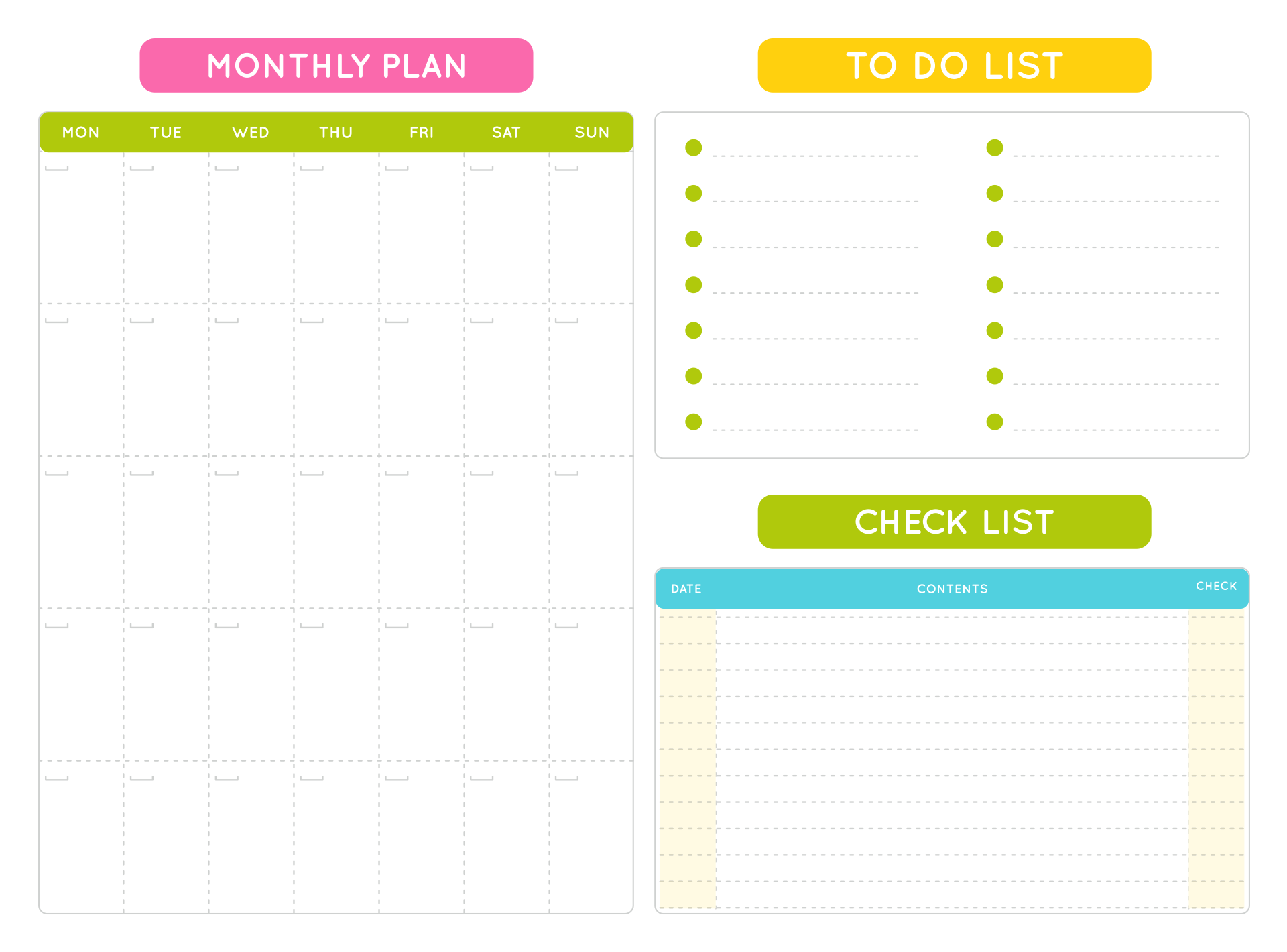 Printable Monthly Planner Calendar Template