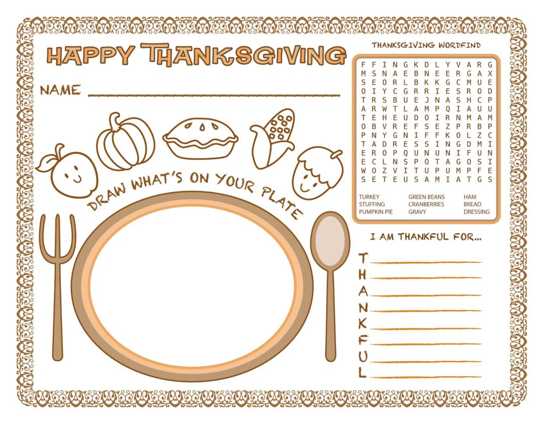 Free Printable Thanksgiving Activities Image