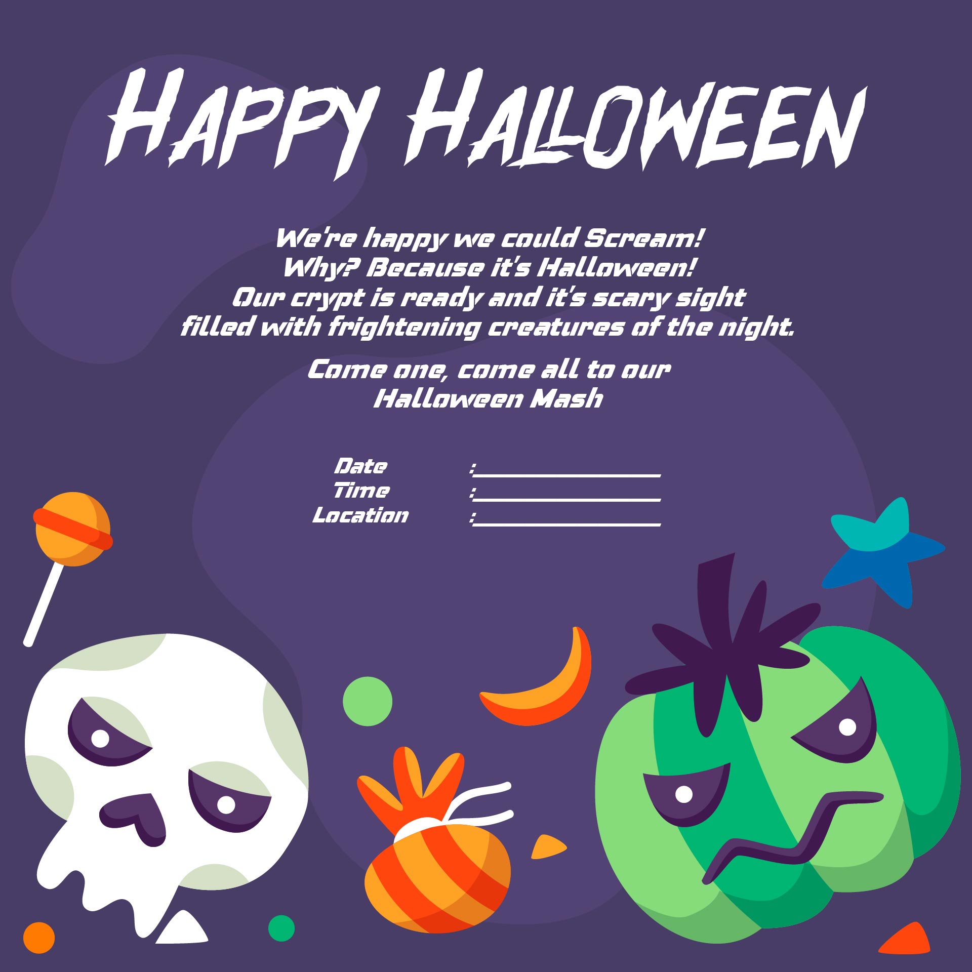 Halloween Birthday Invitations Printable Templates