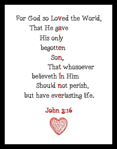 John 3 16 Valentine