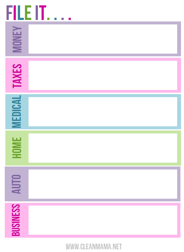 Printable File Cabinet Label Template