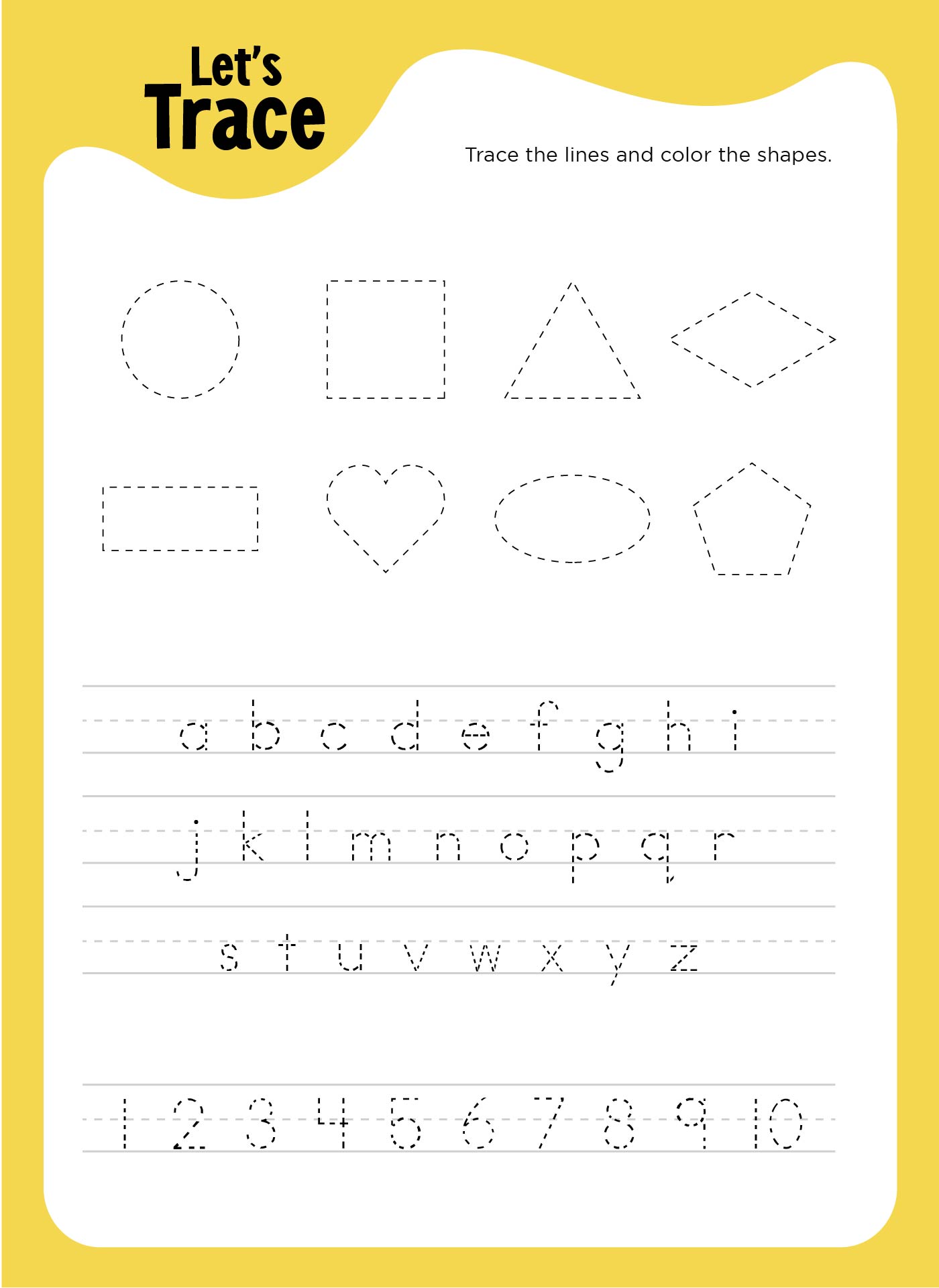 Printable Letter and Number Tracing Worksheets